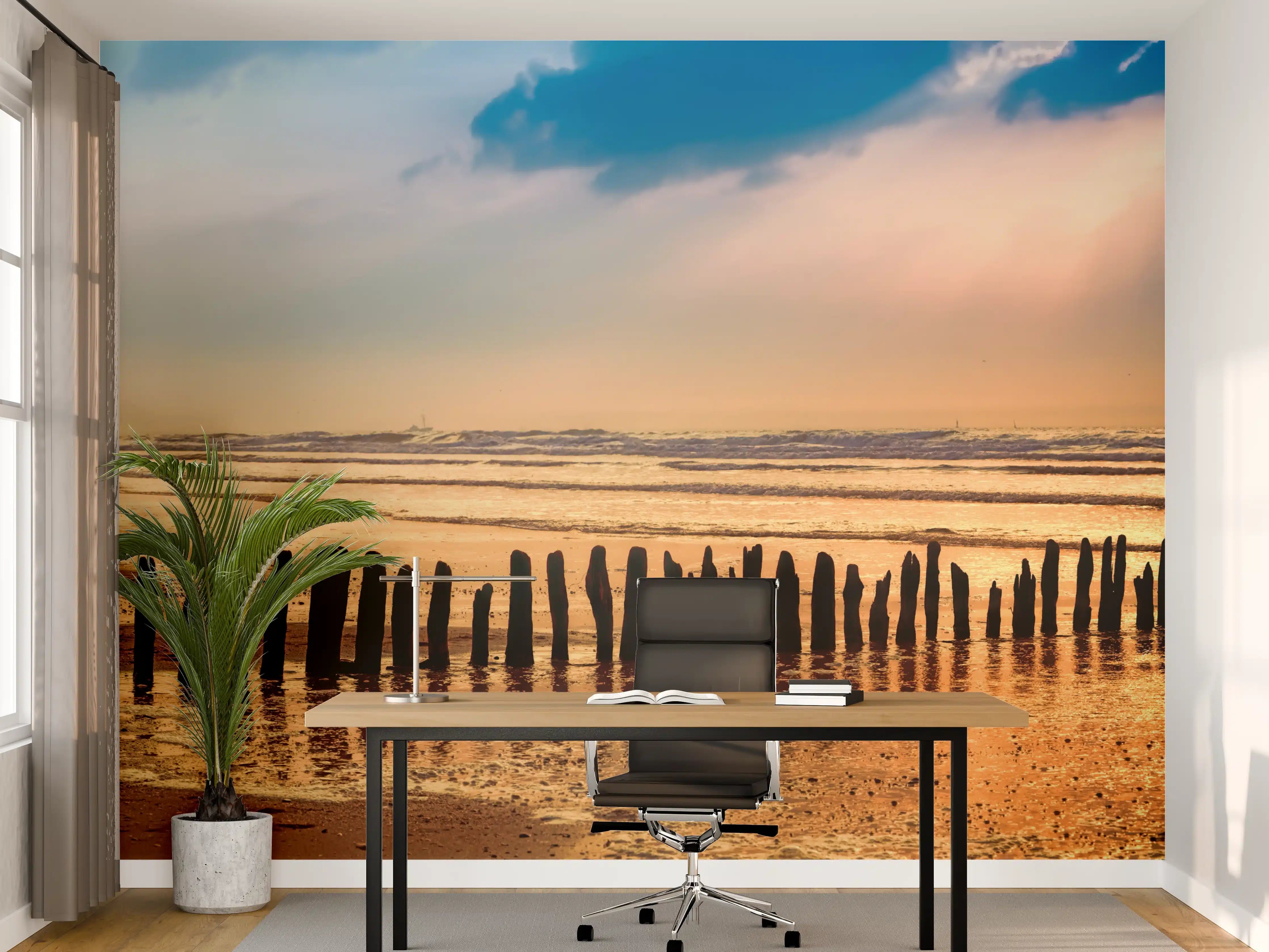 Büro Wandgestaltung - Himmel über der Küste bei Sonnenuntergang