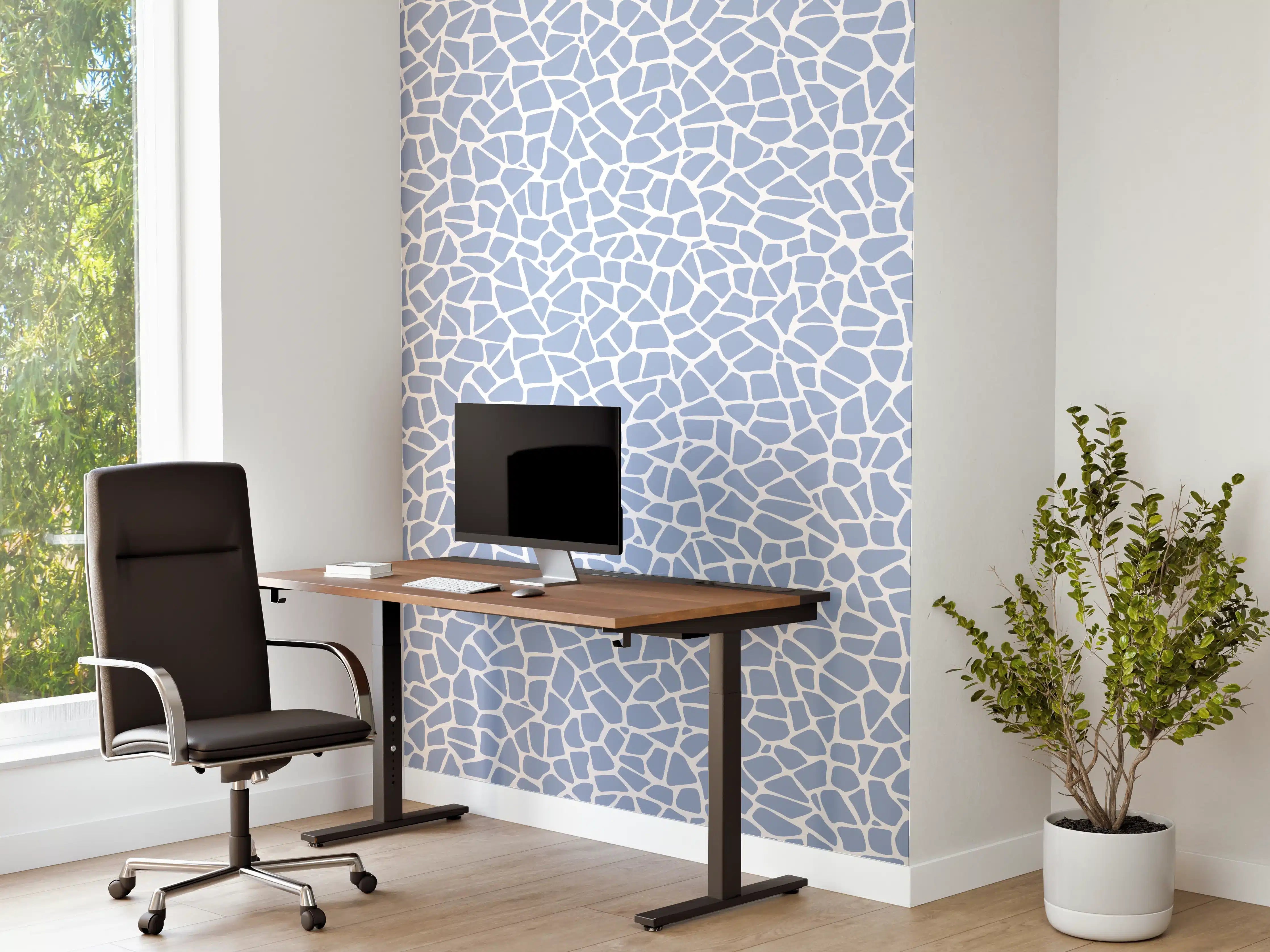 Büro Wandgestaltung - Himmelblaue Fliesen-Textur