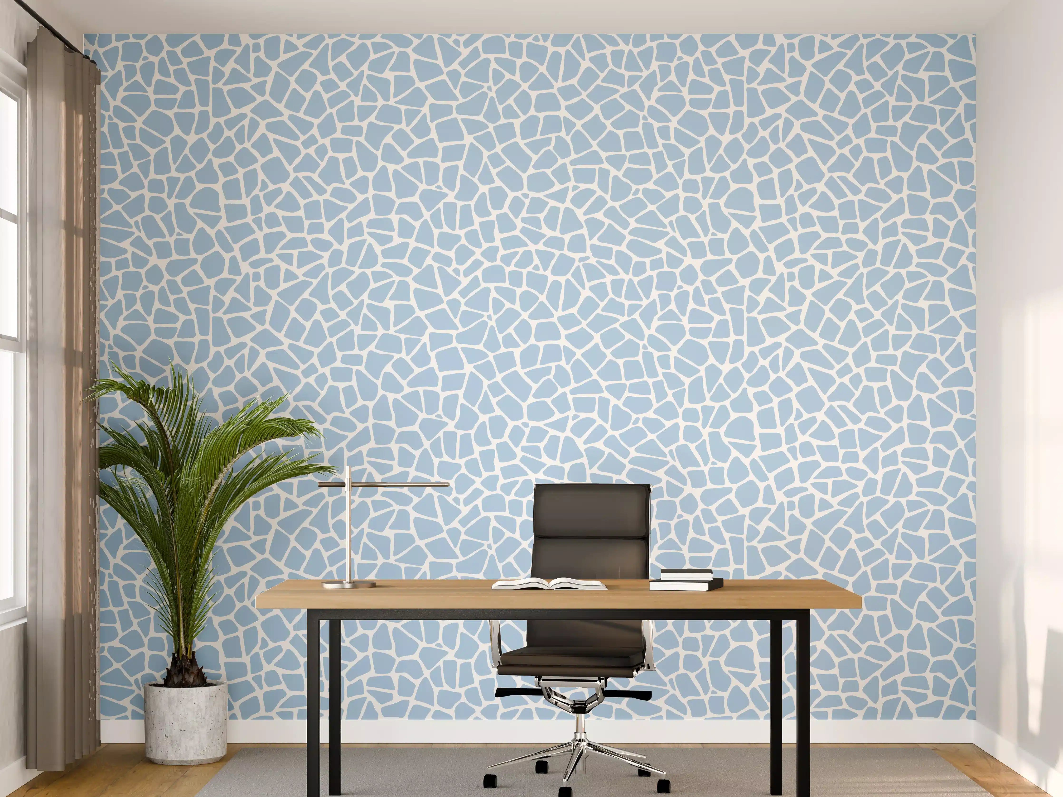Büro Wandgestaltung - Himmelblauer Backsplash