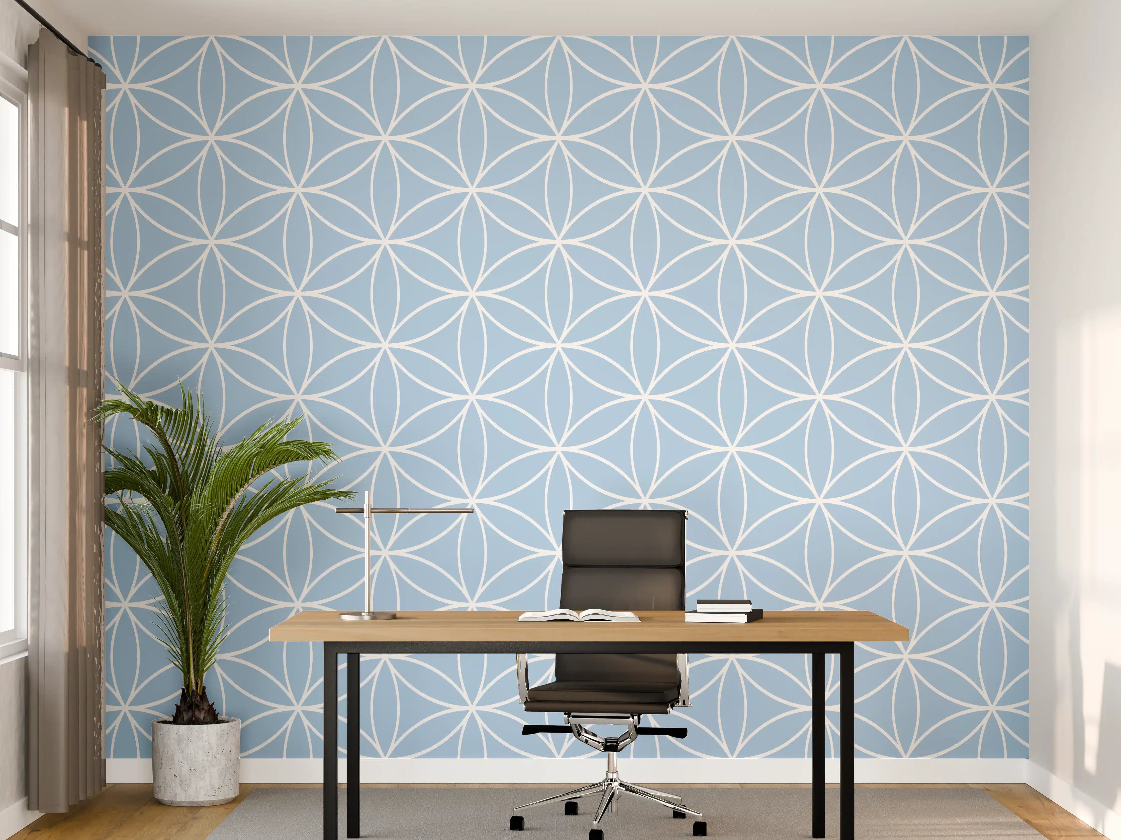 Büro Wandgestaltung - Himmelblauer geometrischer Dekor