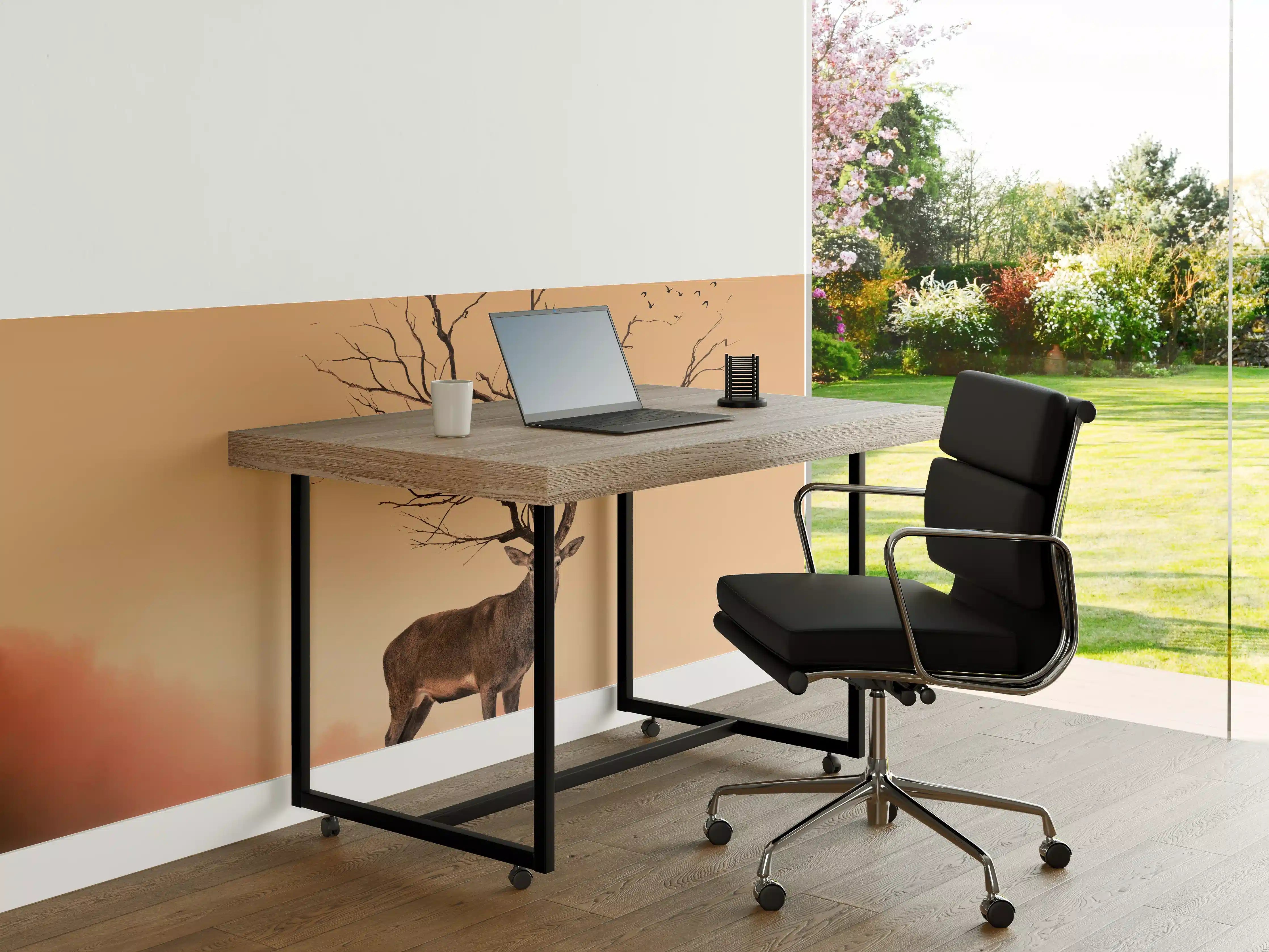 Büro Wandgestaltung - Hirsch mit abstraktem Baum-Geweih