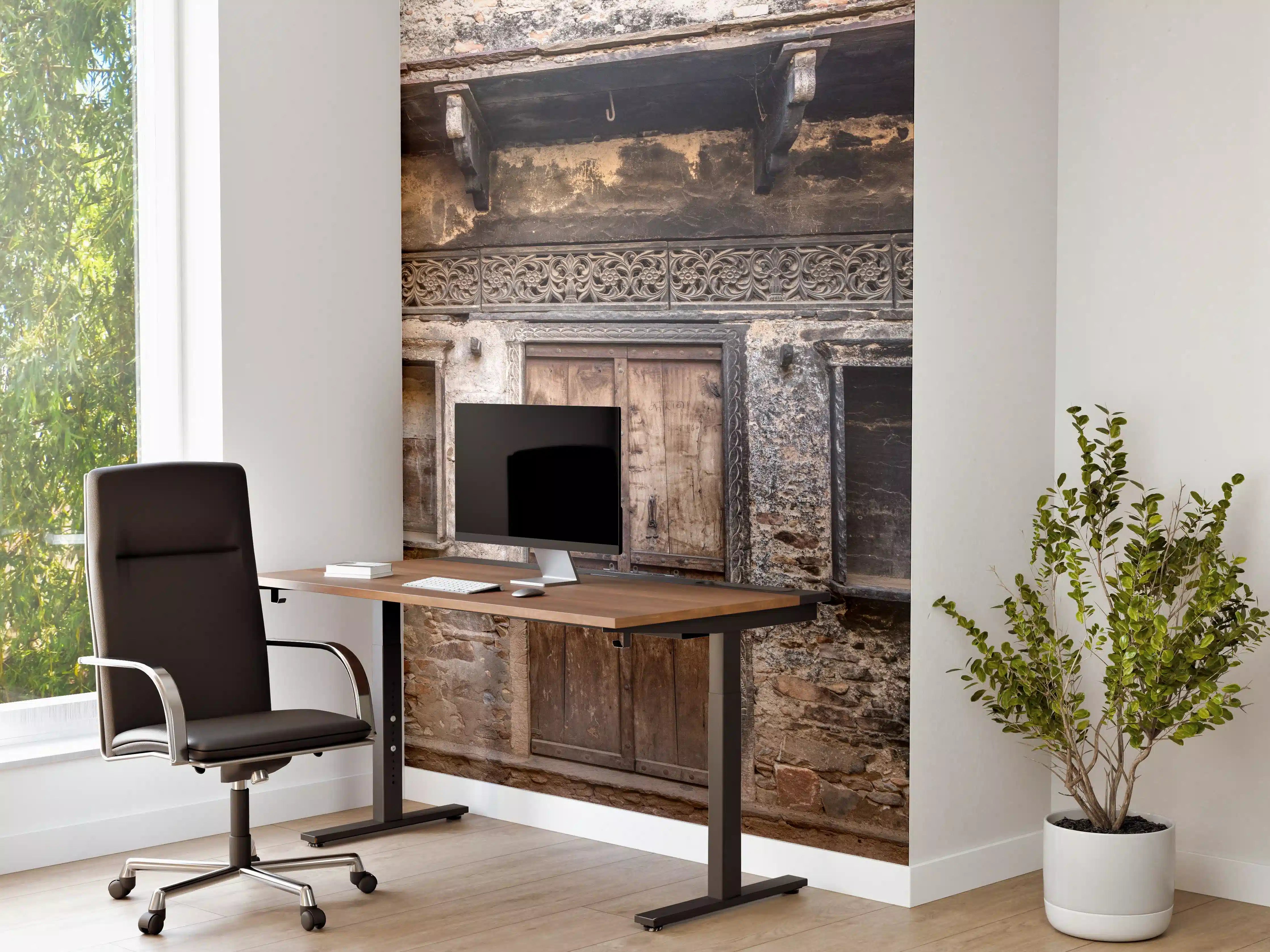 Büro Wandgestaltung - Historische Holztür Textur