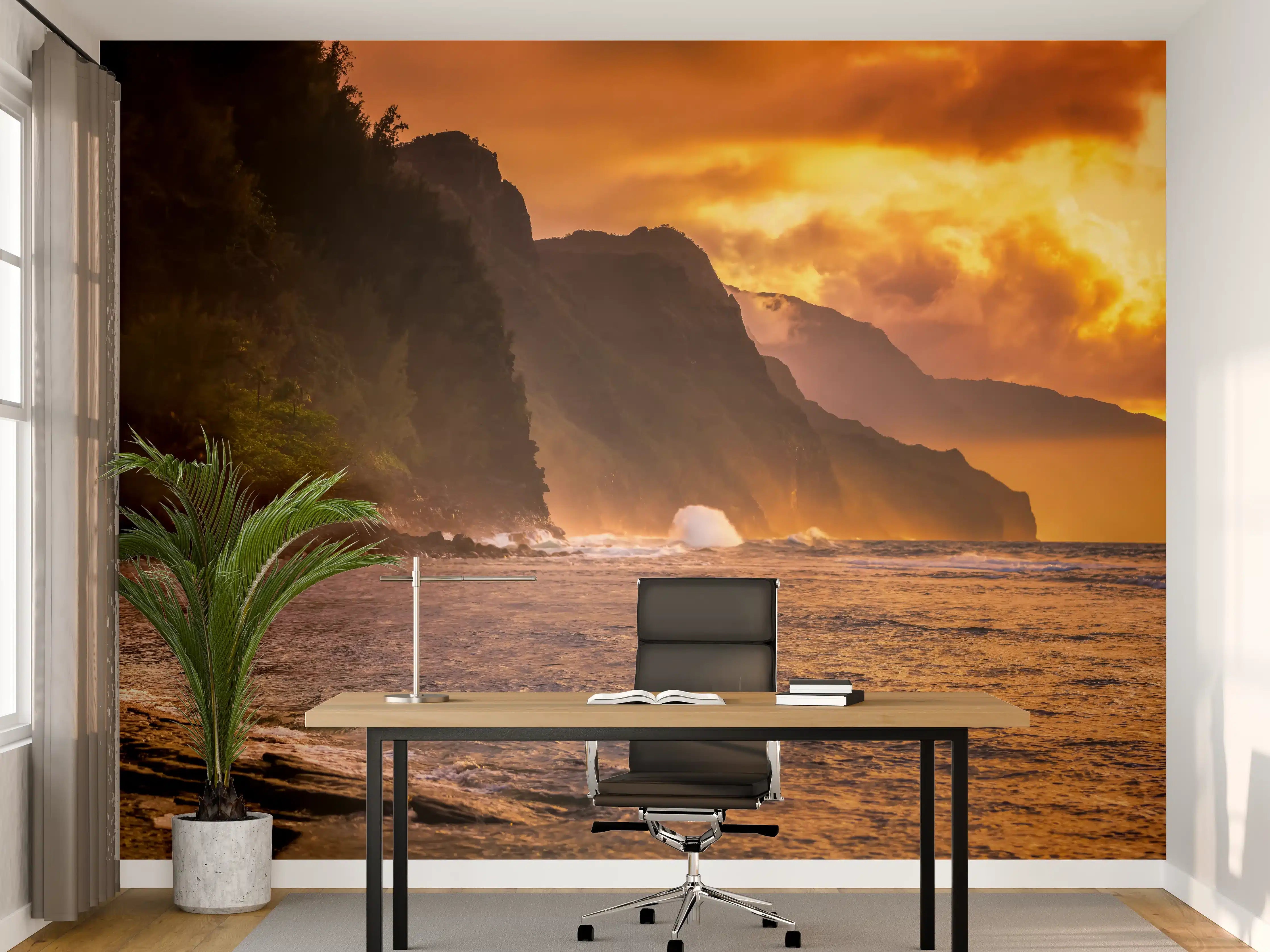 Büro Wandgestaltung - Hochzeitspaar auf Hawaii