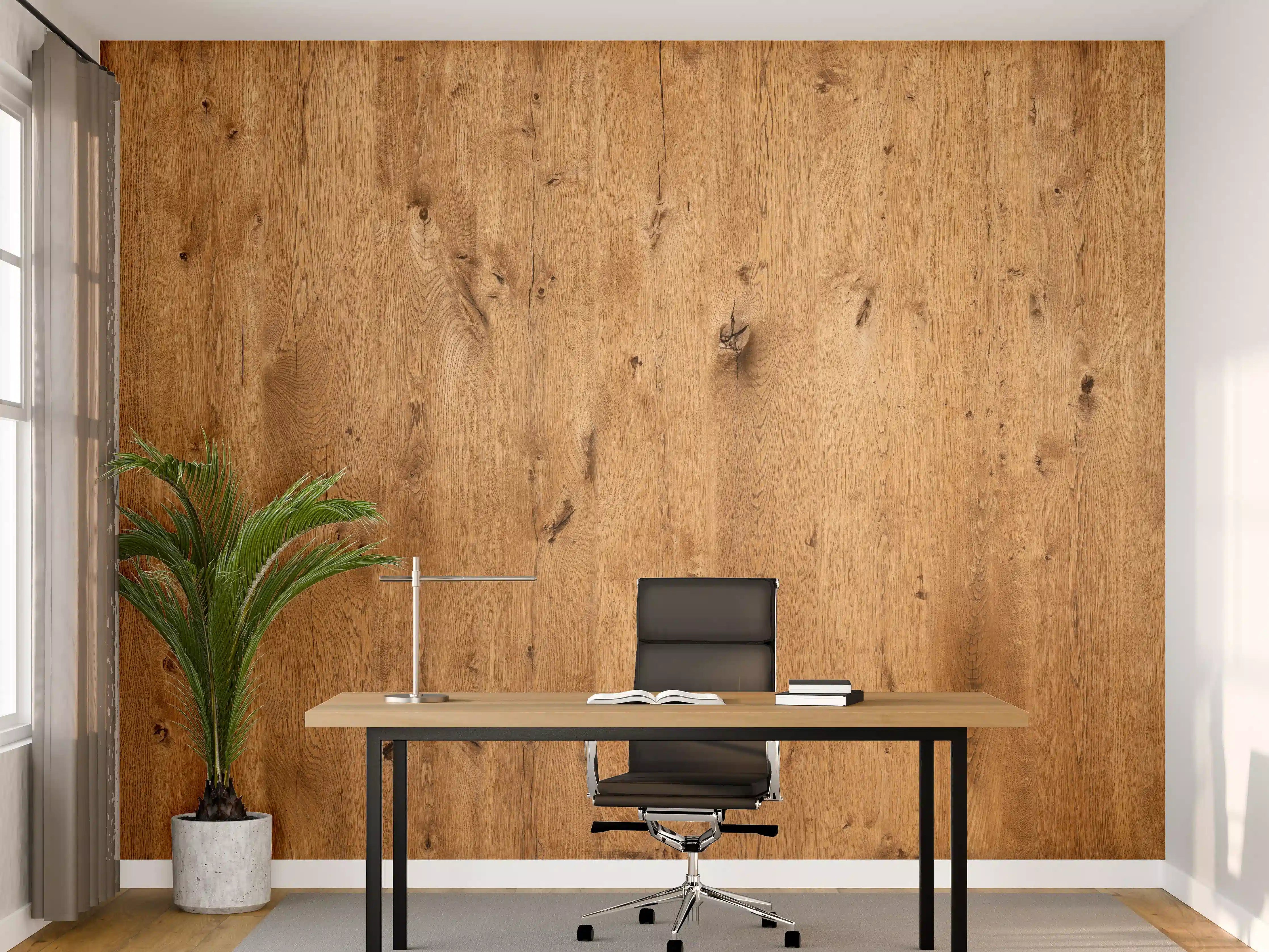 Büro Wandgestaltung - Hölzerne Oberfläche mit natürlicher Maserung