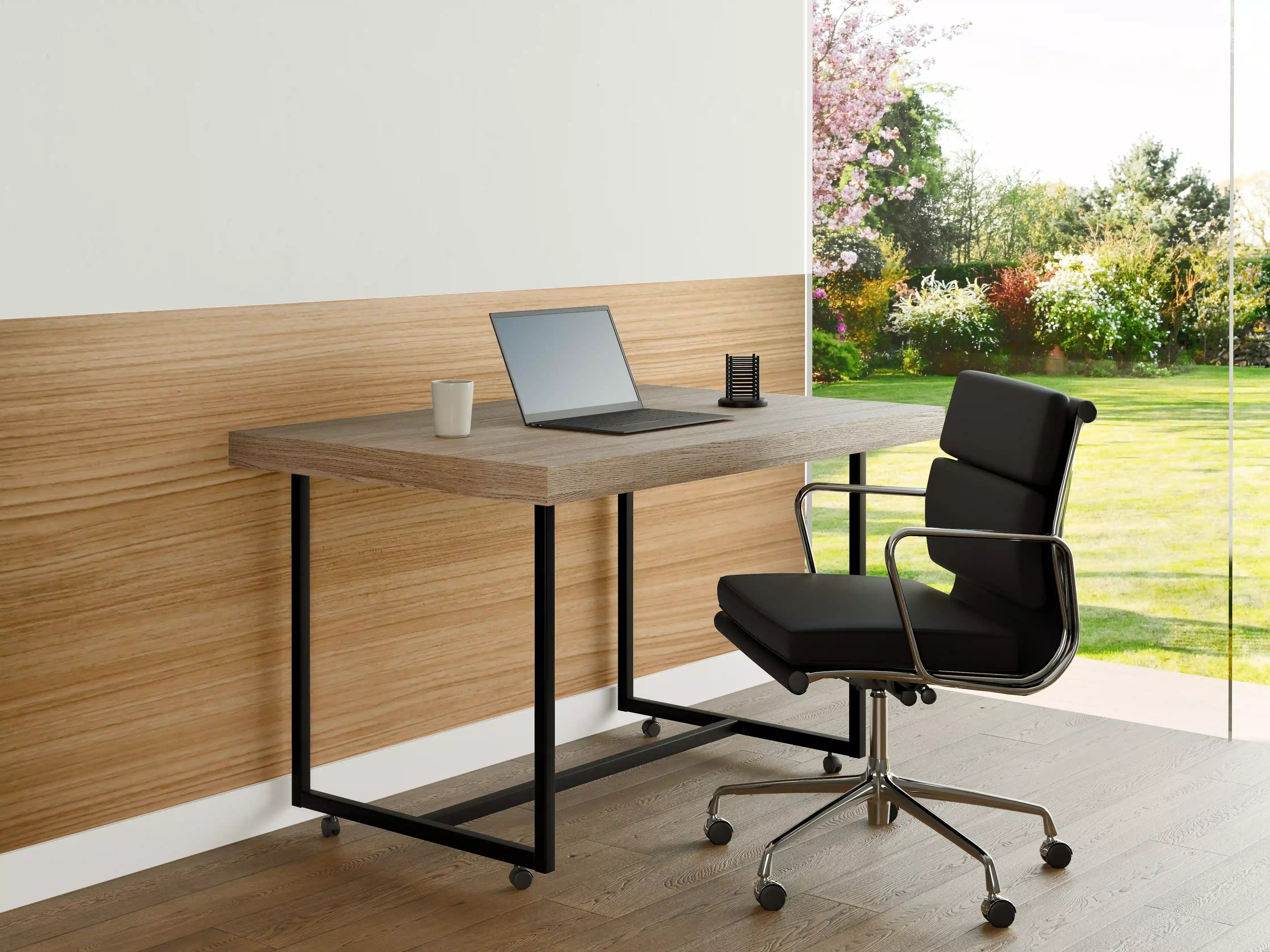 Büro Wandgestaltung - Hölzerne Planken in natürlichem Farbton
