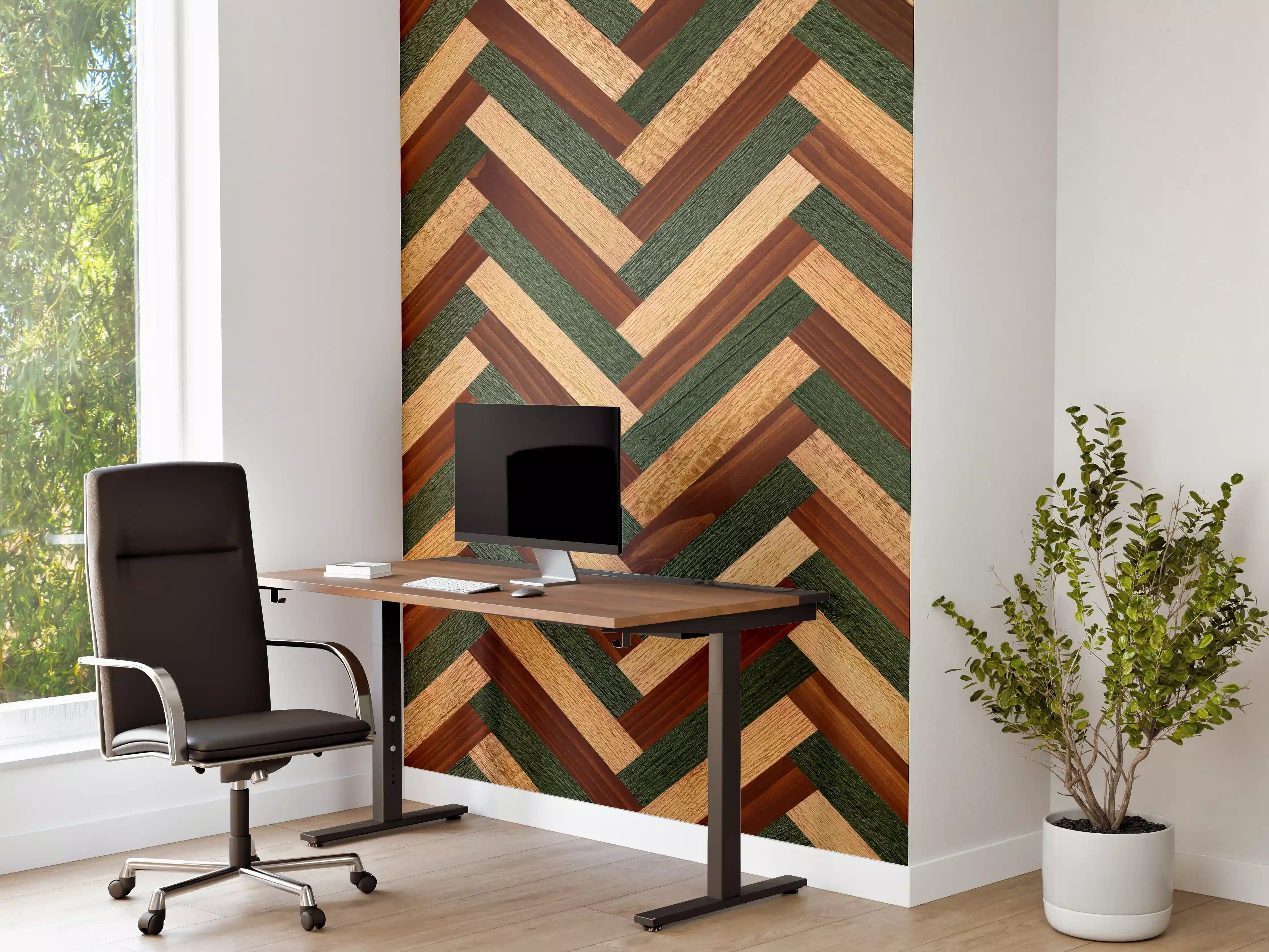 Büro Wandgestaltung - Hölzernes buntes Muster