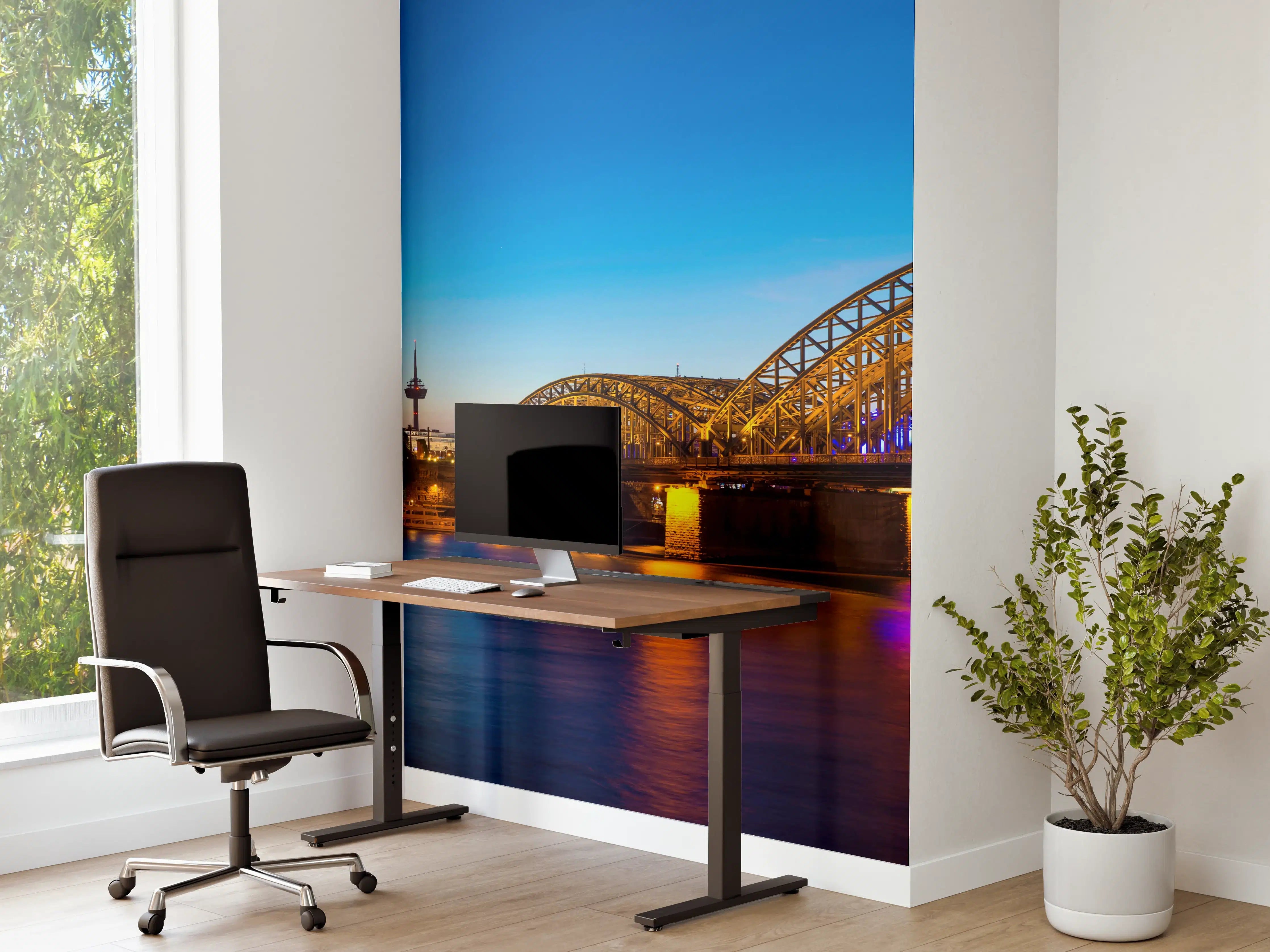 Büro Wandgestaltung - Hohenzollern Brücke Köln in der Nacht