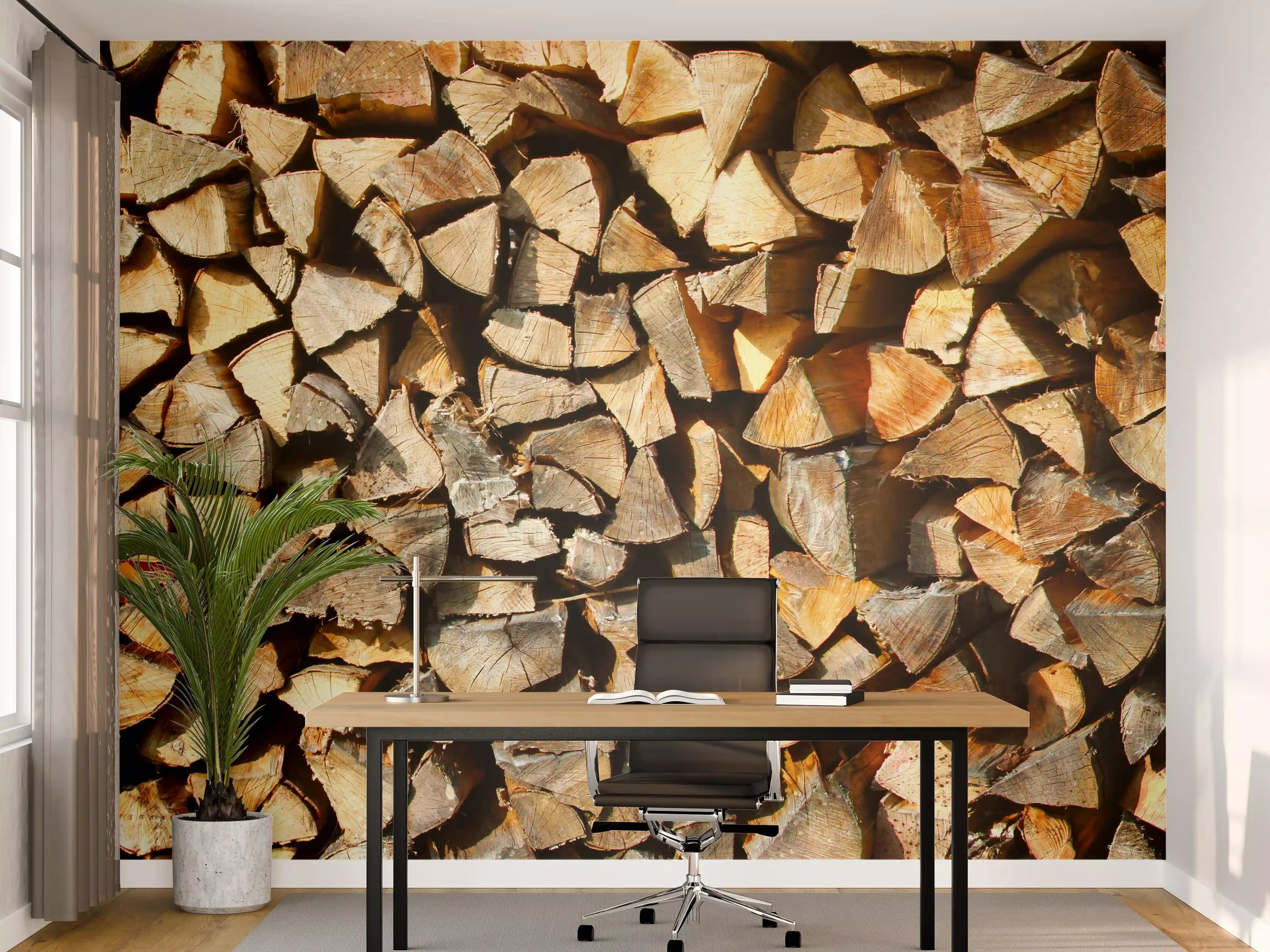Büro Wandgestaltung - Holzstämme