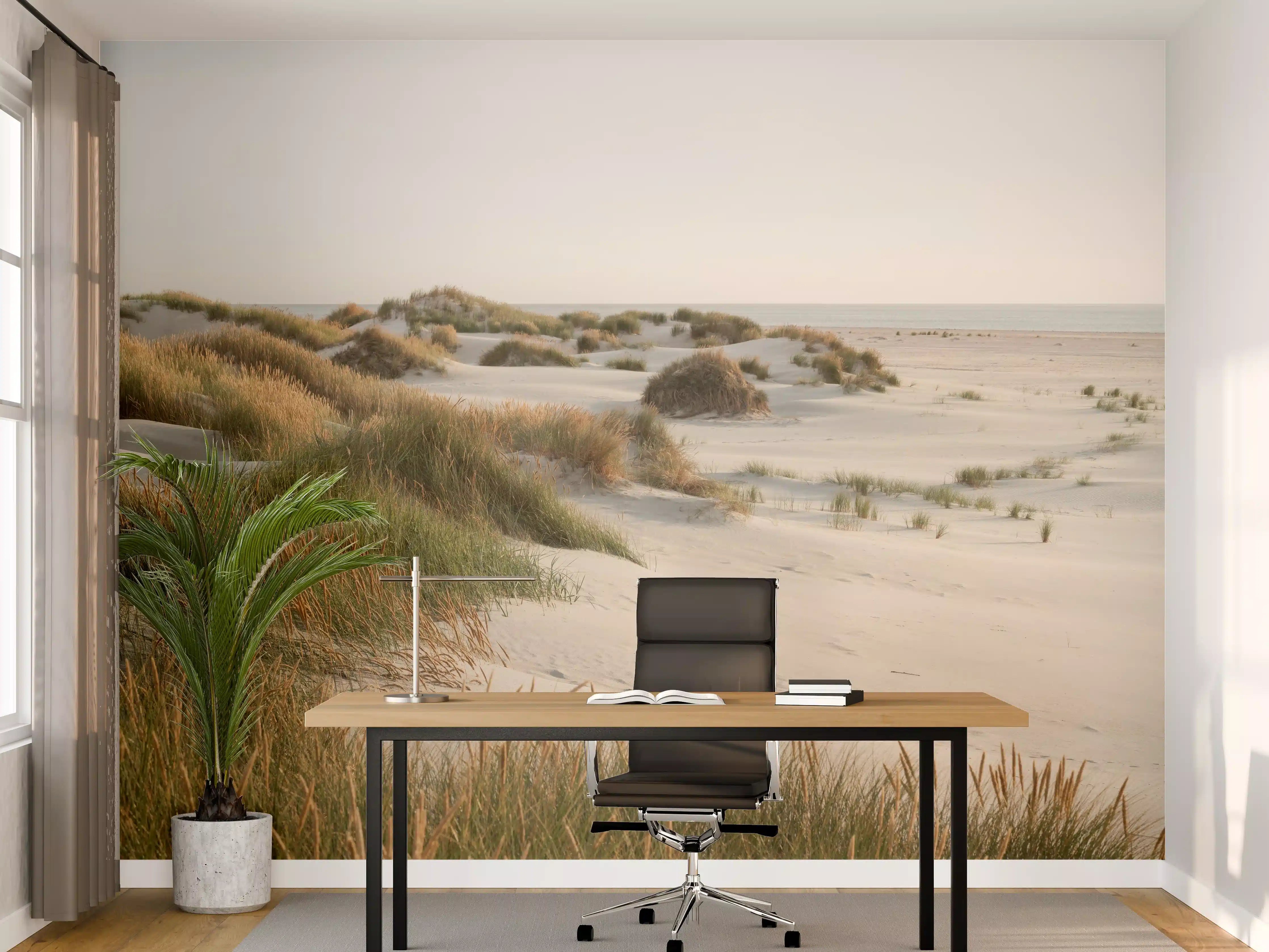 Büro Wandgestaltung - Idyllische Küstenlandschaft mit Strandsand