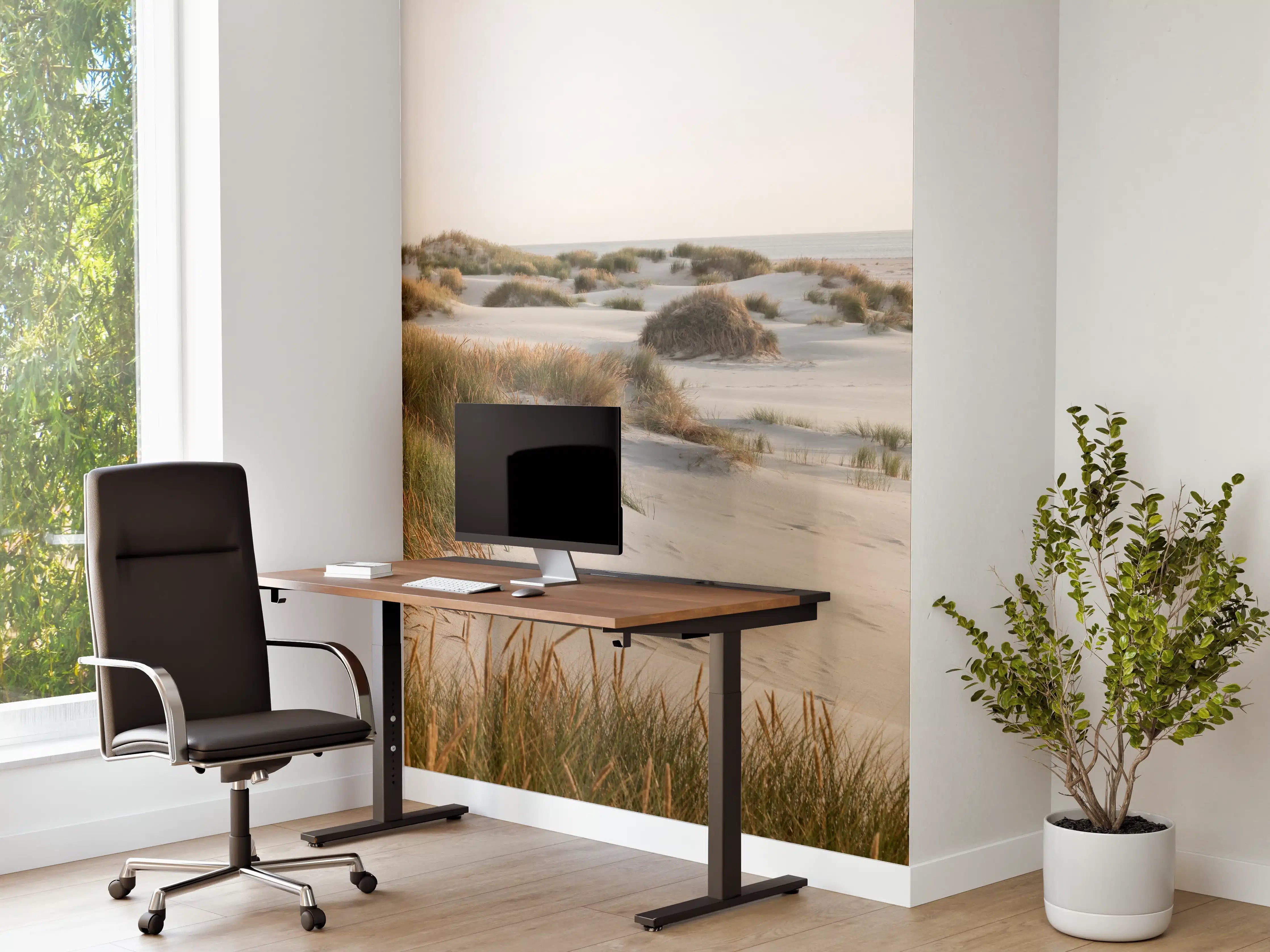 Büro Wandgestaltung - Idyllische Küstenlandschaft mit Strandsand