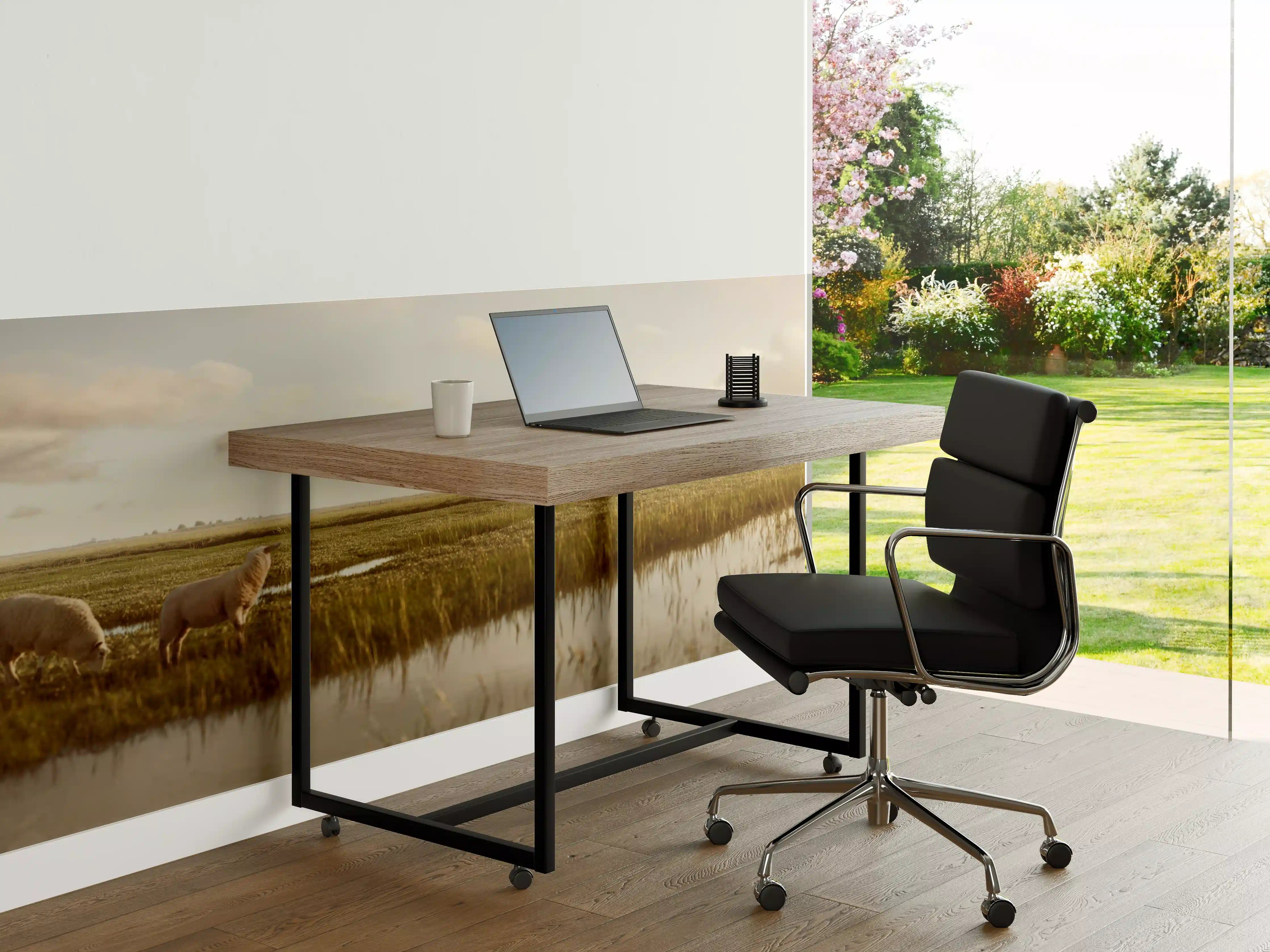 Büro Wandgestaltung - Idyllische Landschaft mit Leuchtturm und Schafen