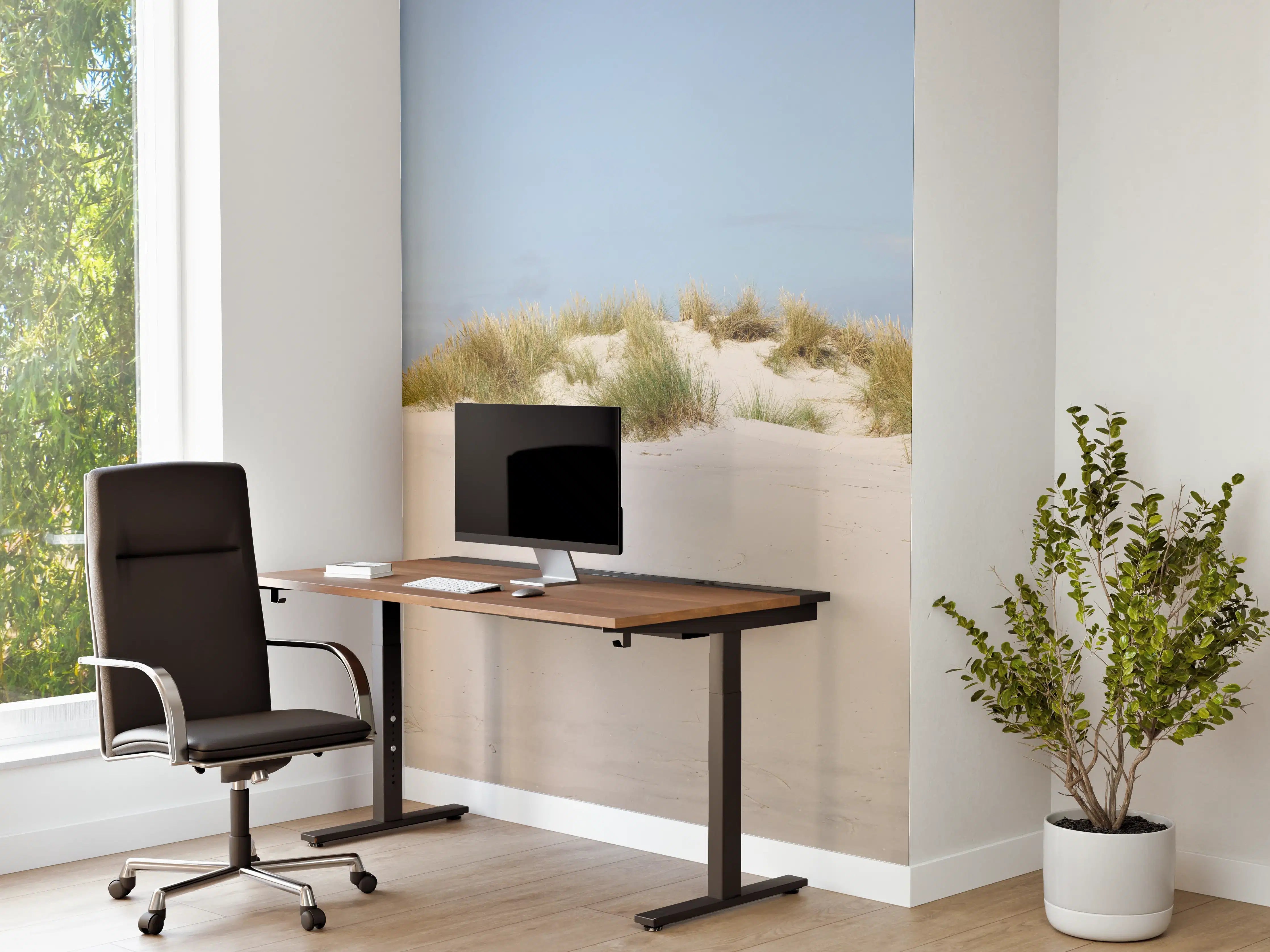 Büro Wandgestaltung - Idyllische Strandlandschaft mit Leuchtturm