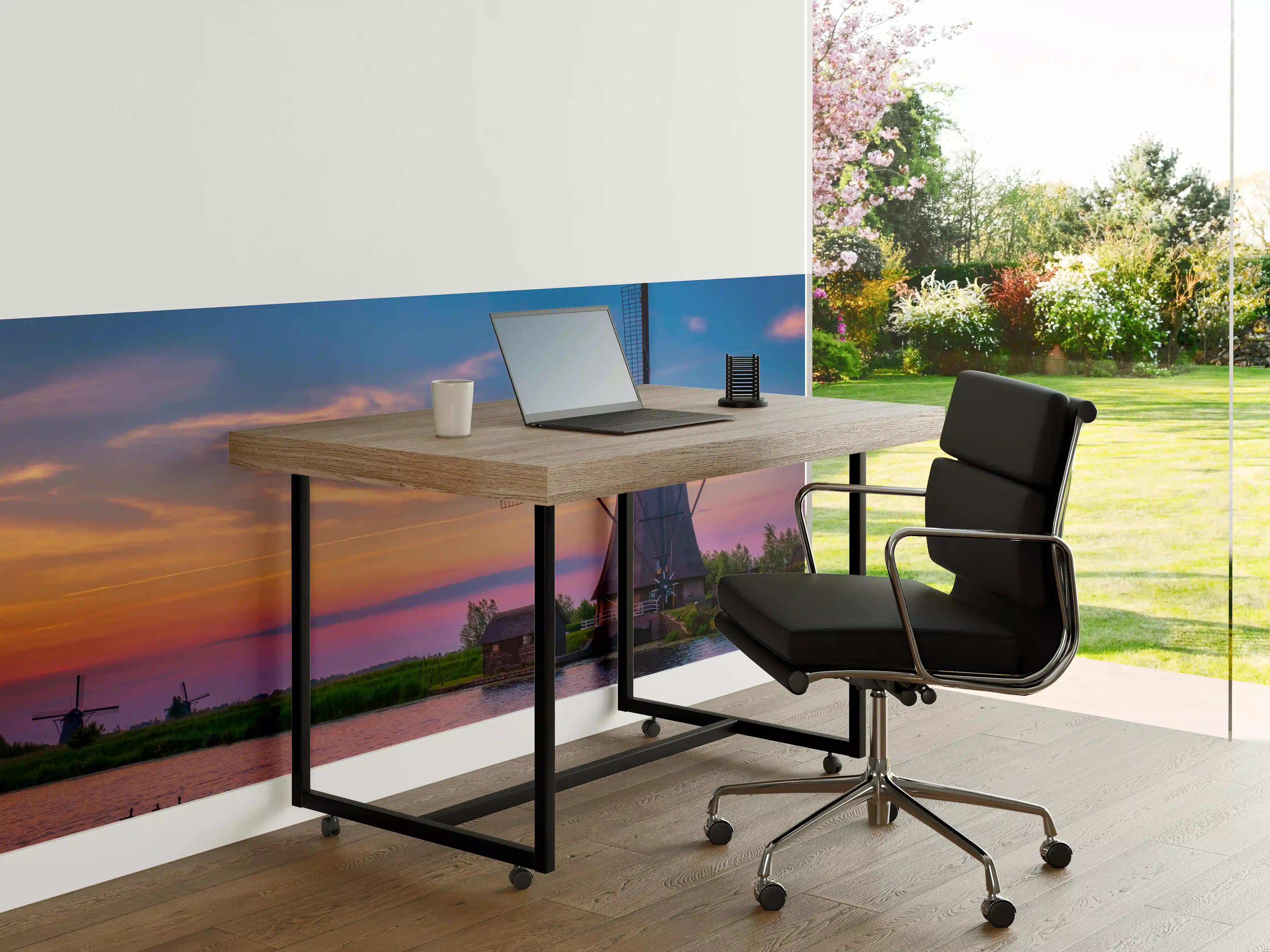 Büro Wandgestaltung - Idyllische Windmühlen in Kinderdijk