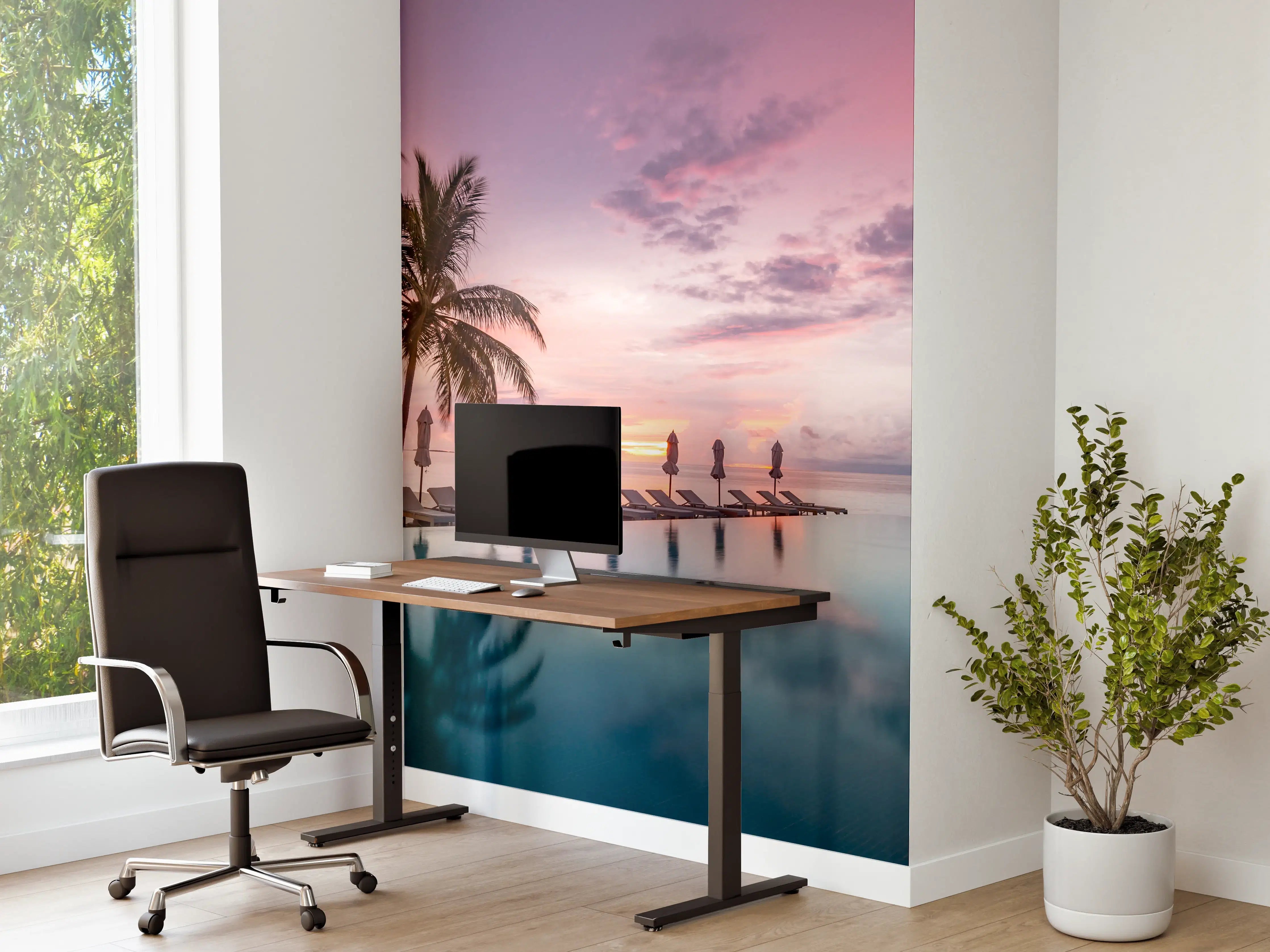 Büro Wandgestaltung - Idyllische bunte Strandszene - Karibik
