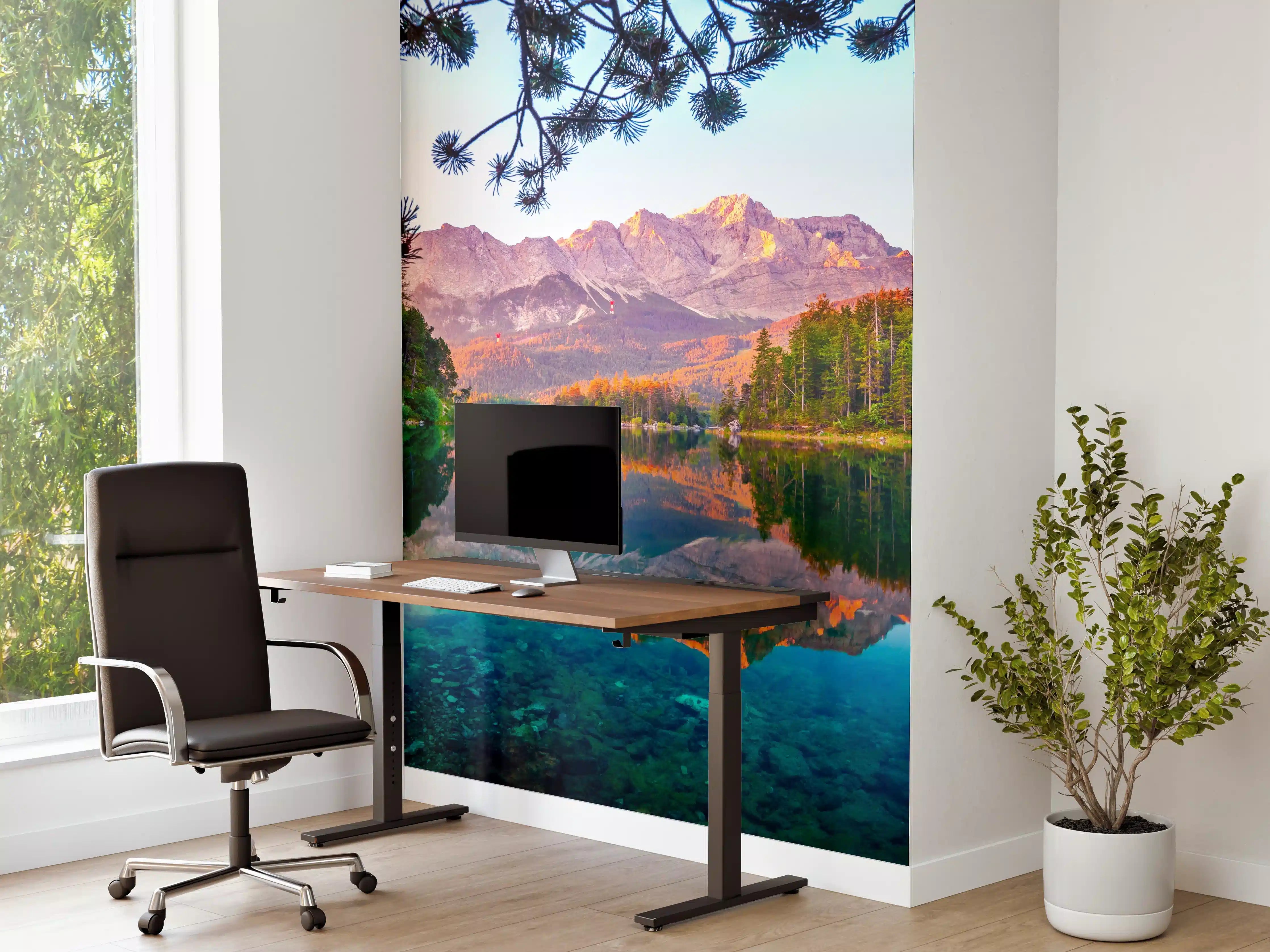 Büro Wandgestaltung - Idyllischer Sommermorgen am Eibsee
