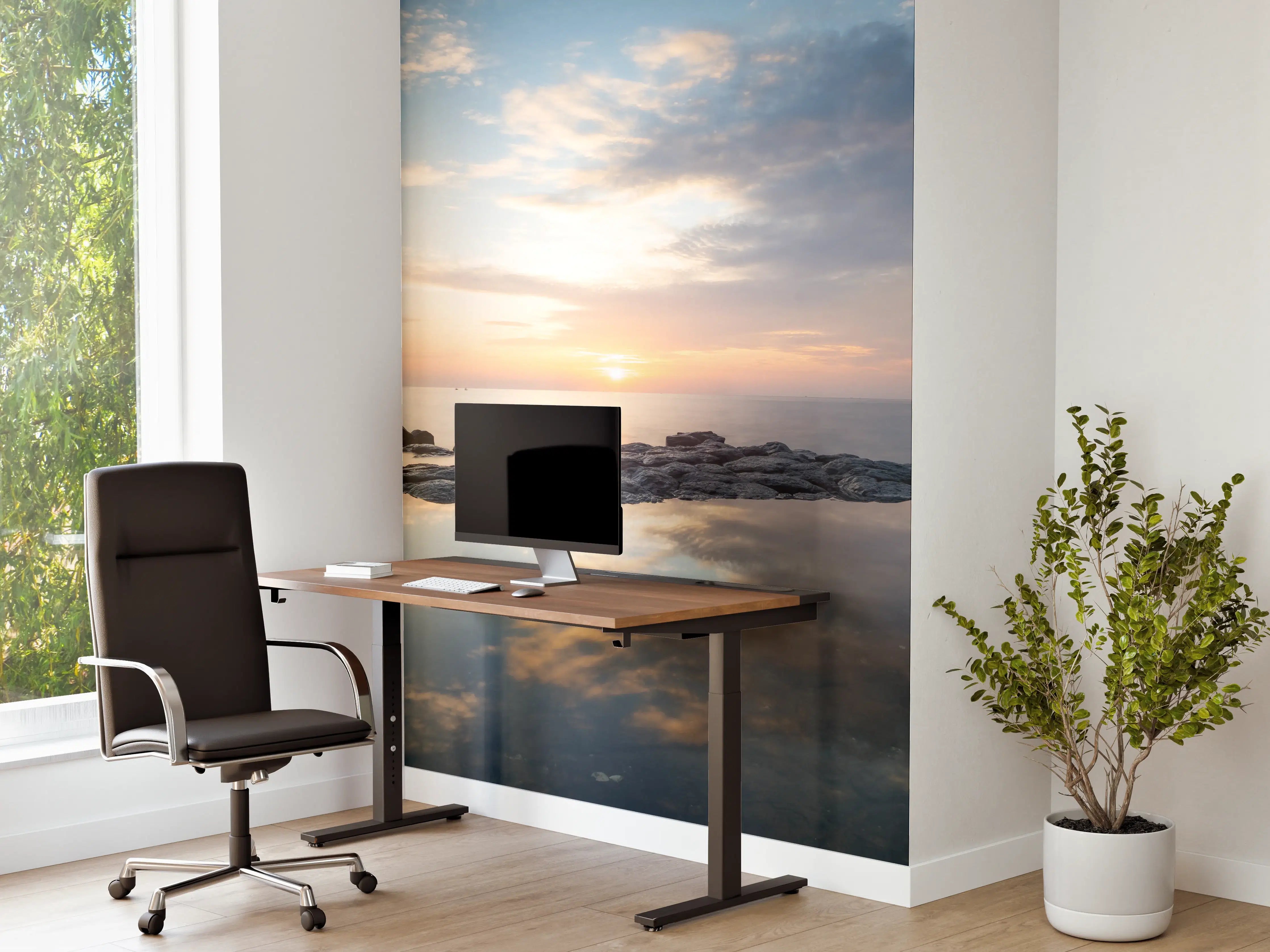 Büro Wandgestaltung - Idyllischer Sonnenuntergang am Meer