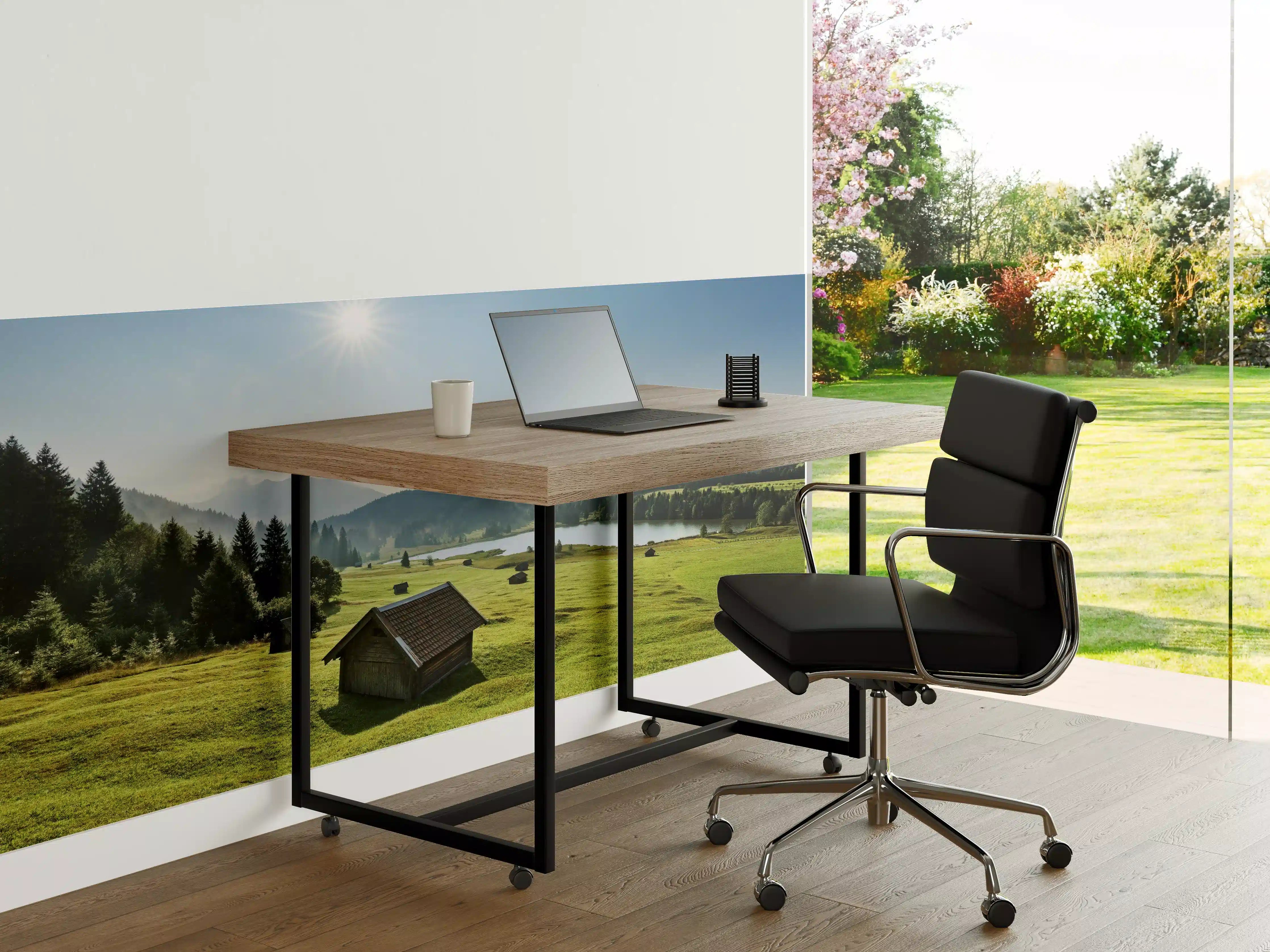 Büro Wandgestaltung - Idyllisches Alpenpanorama mit See