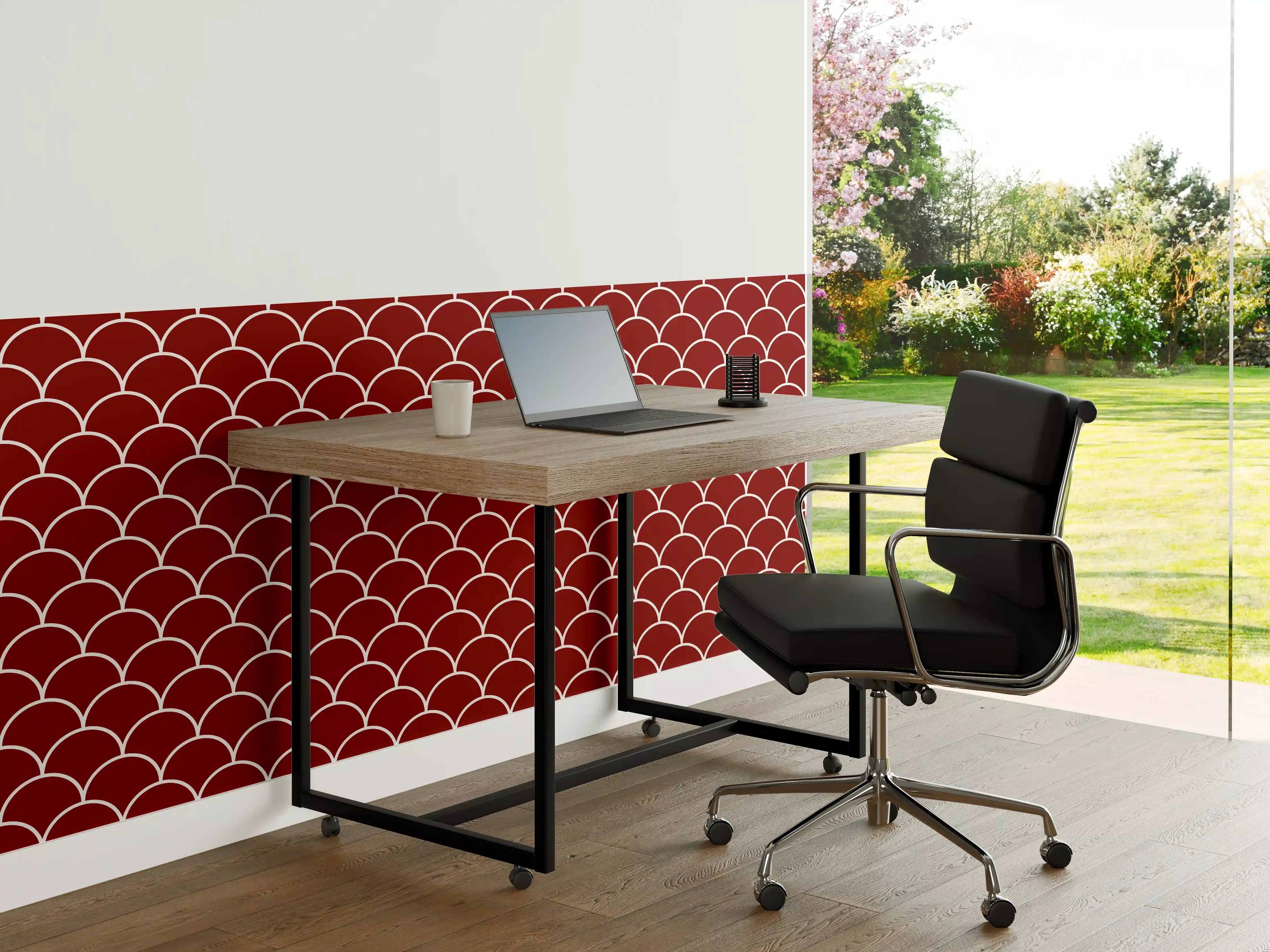 Büro Wandgestaltung - Imposante rote Skalungrafik