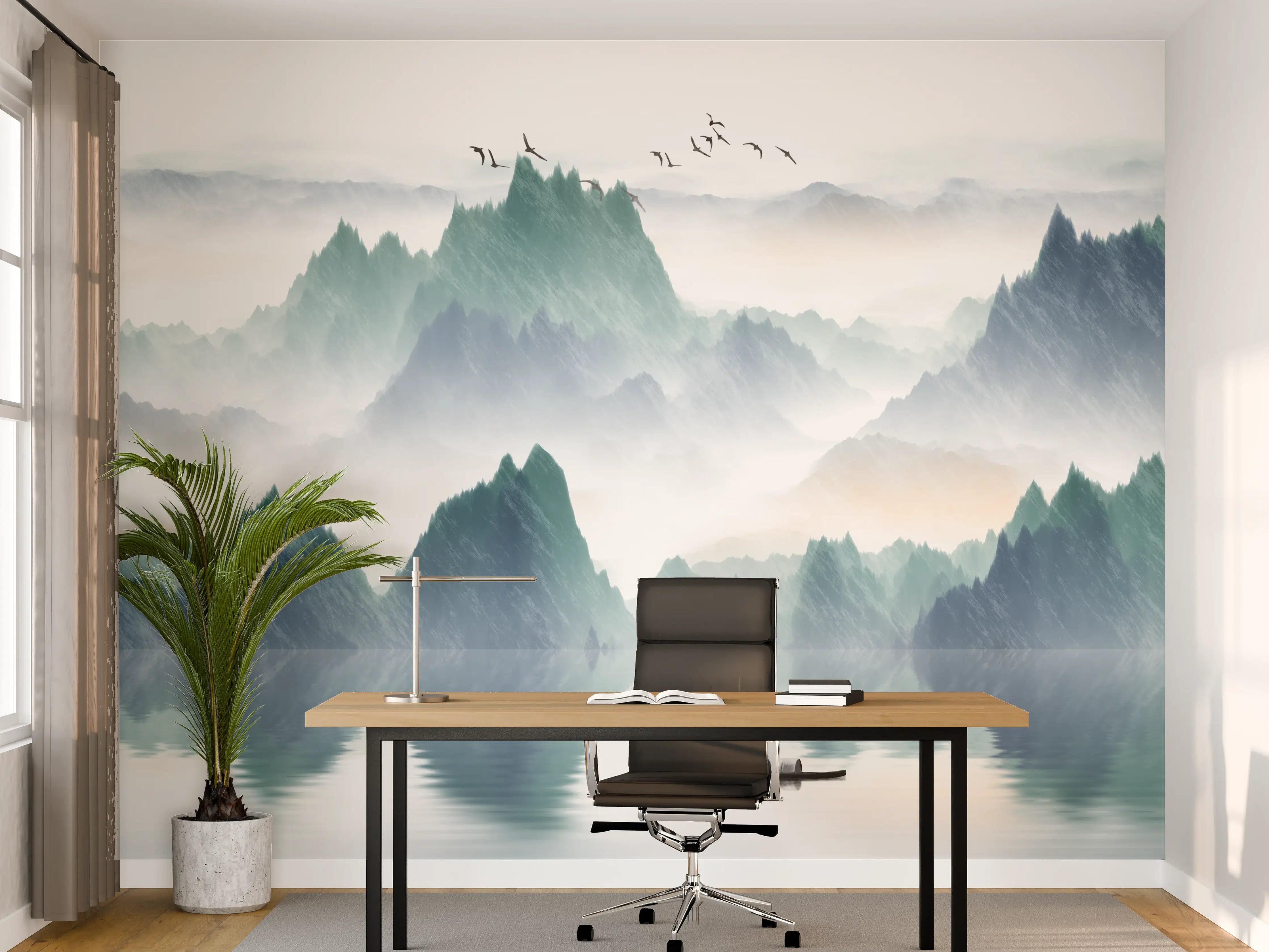 Büro Wandgestaltung - In den Bergen - Moderne Kunst