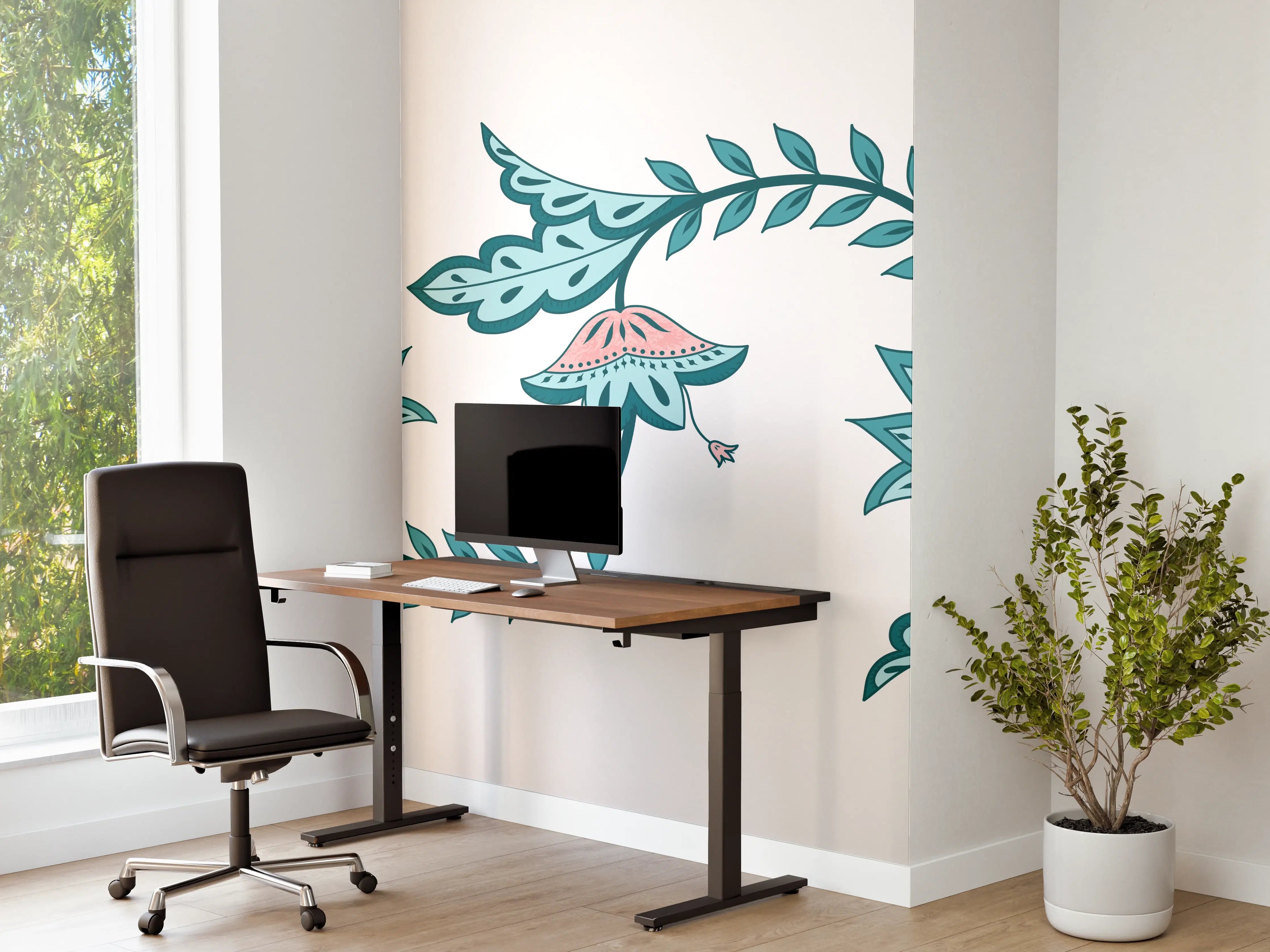 Büro Wandgestaltung - Indisches Paisley Batik Muster