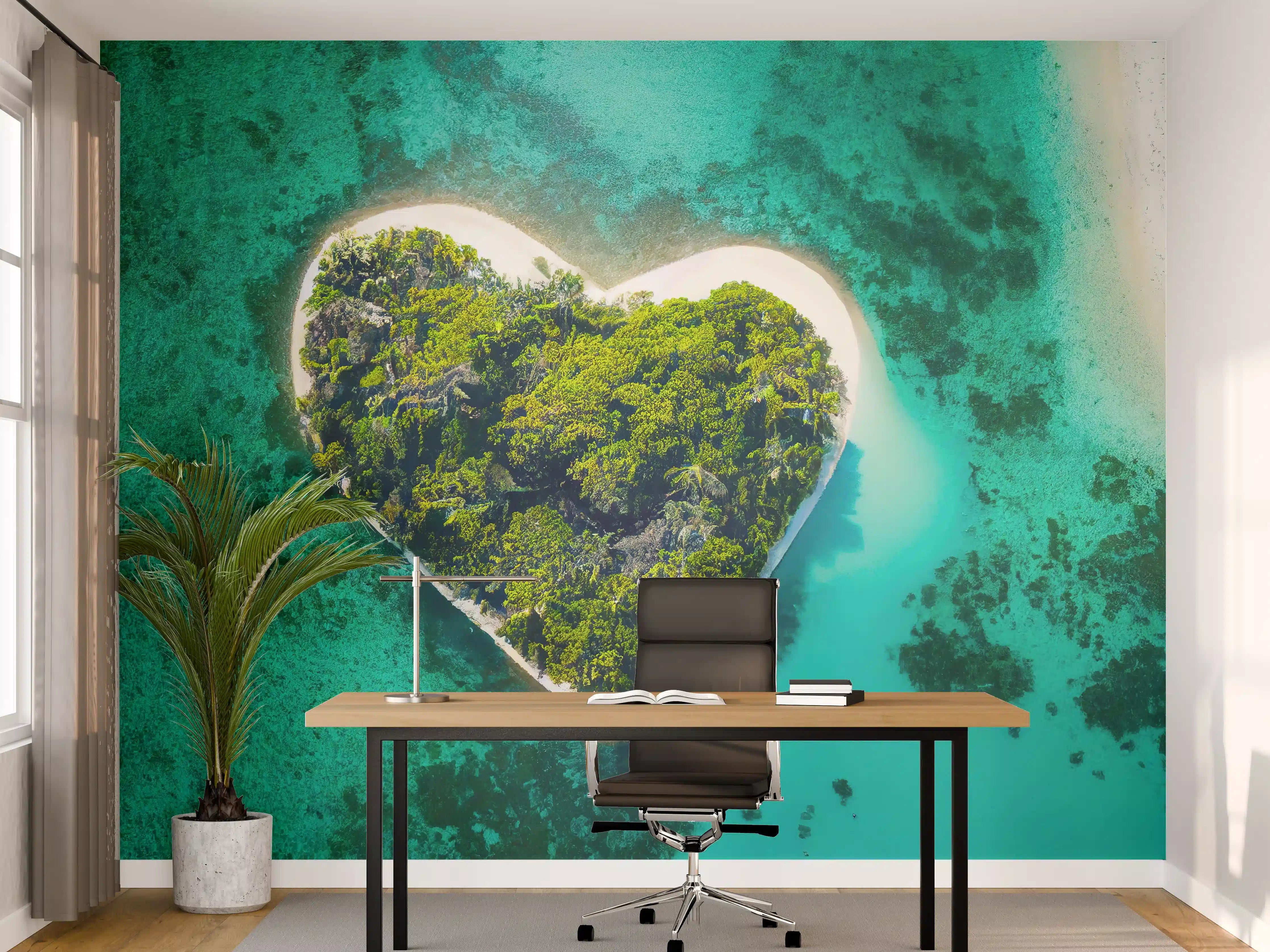 Büro Wandgestaltung - Insel in Herzform
