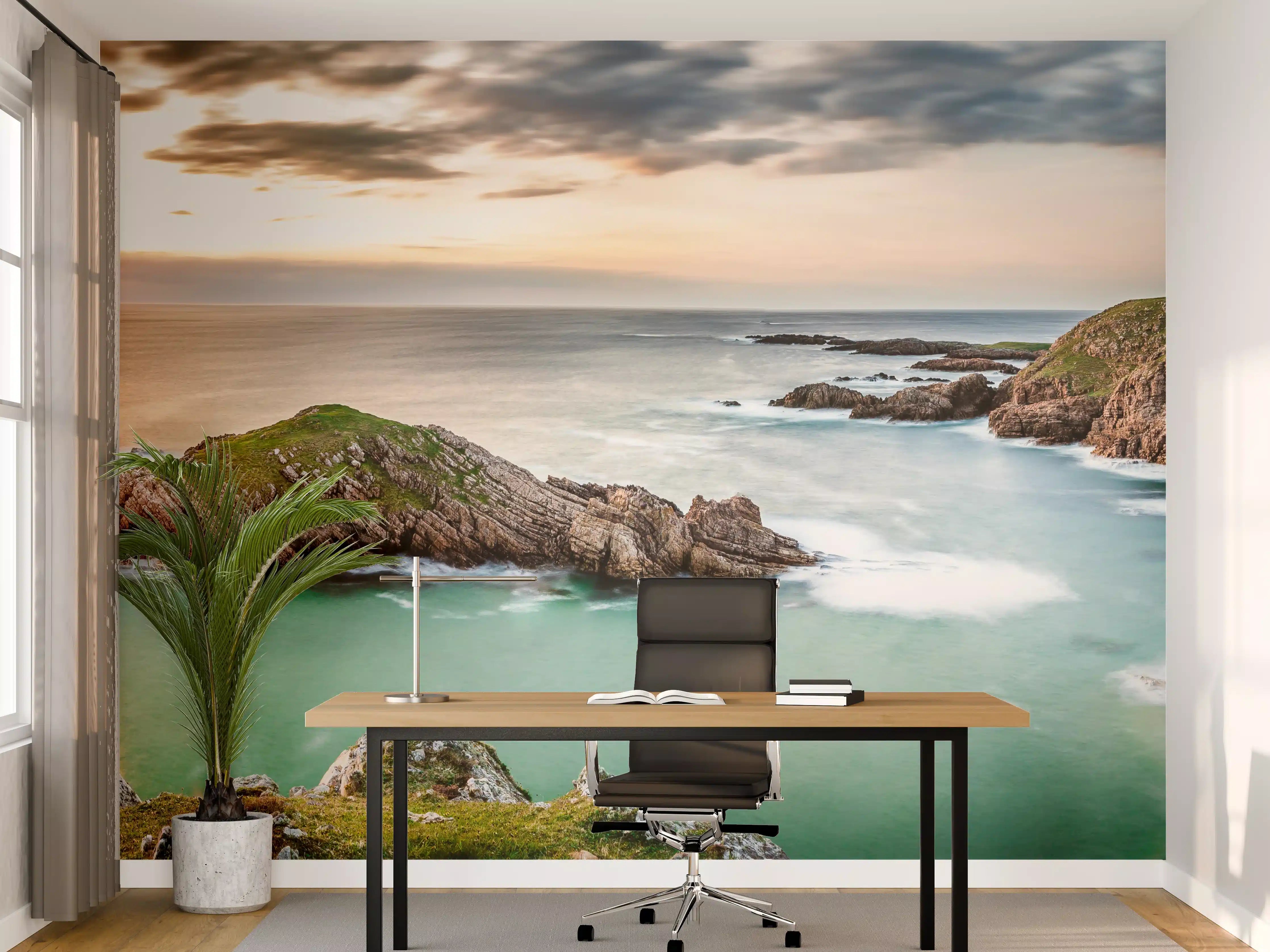 Büro Wandgestaltung - Irland Küstenpanorama Sonnenuntergang