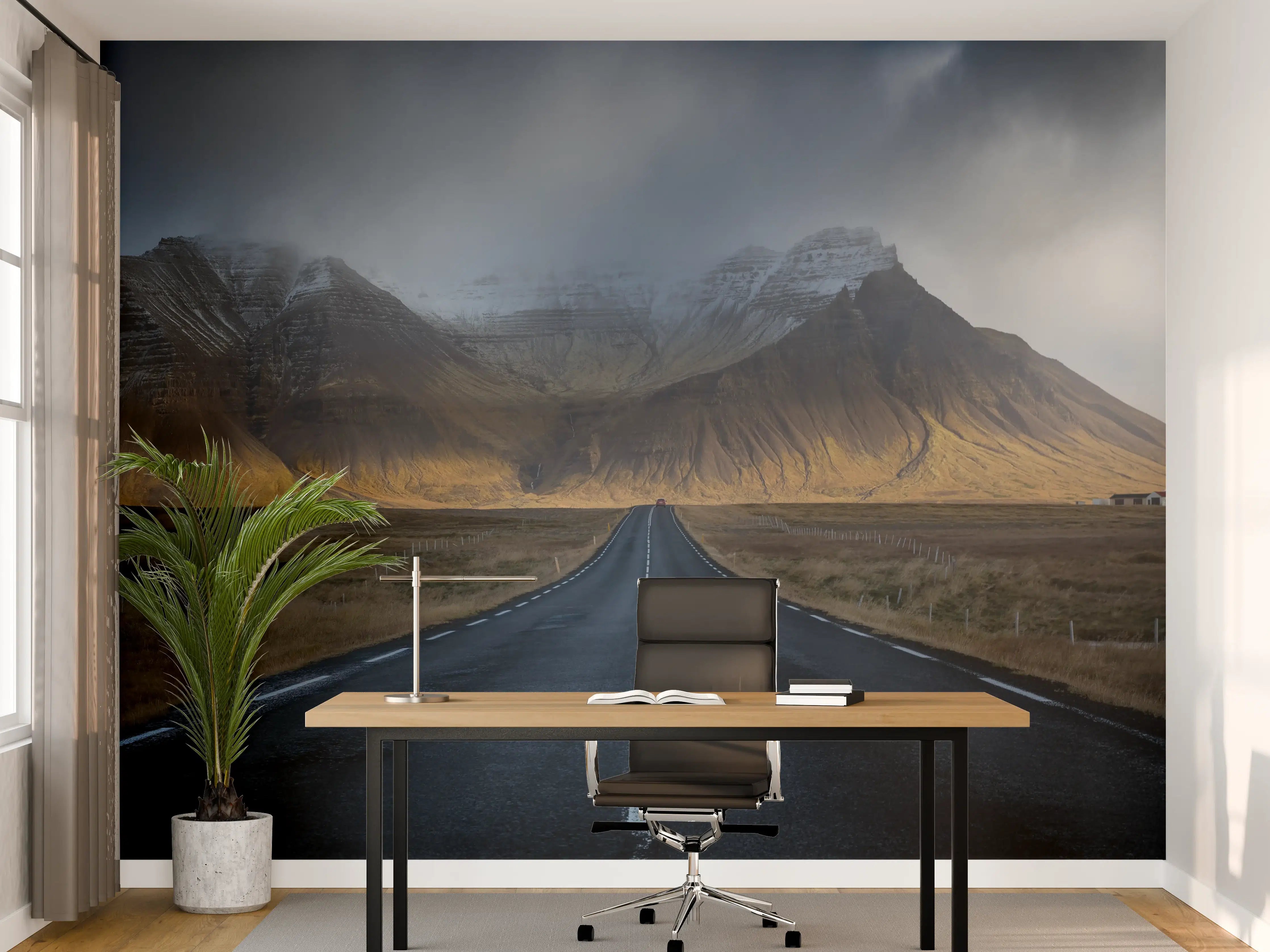 Büro Wandgestaltung - Isländische Berglandschaft am Weg