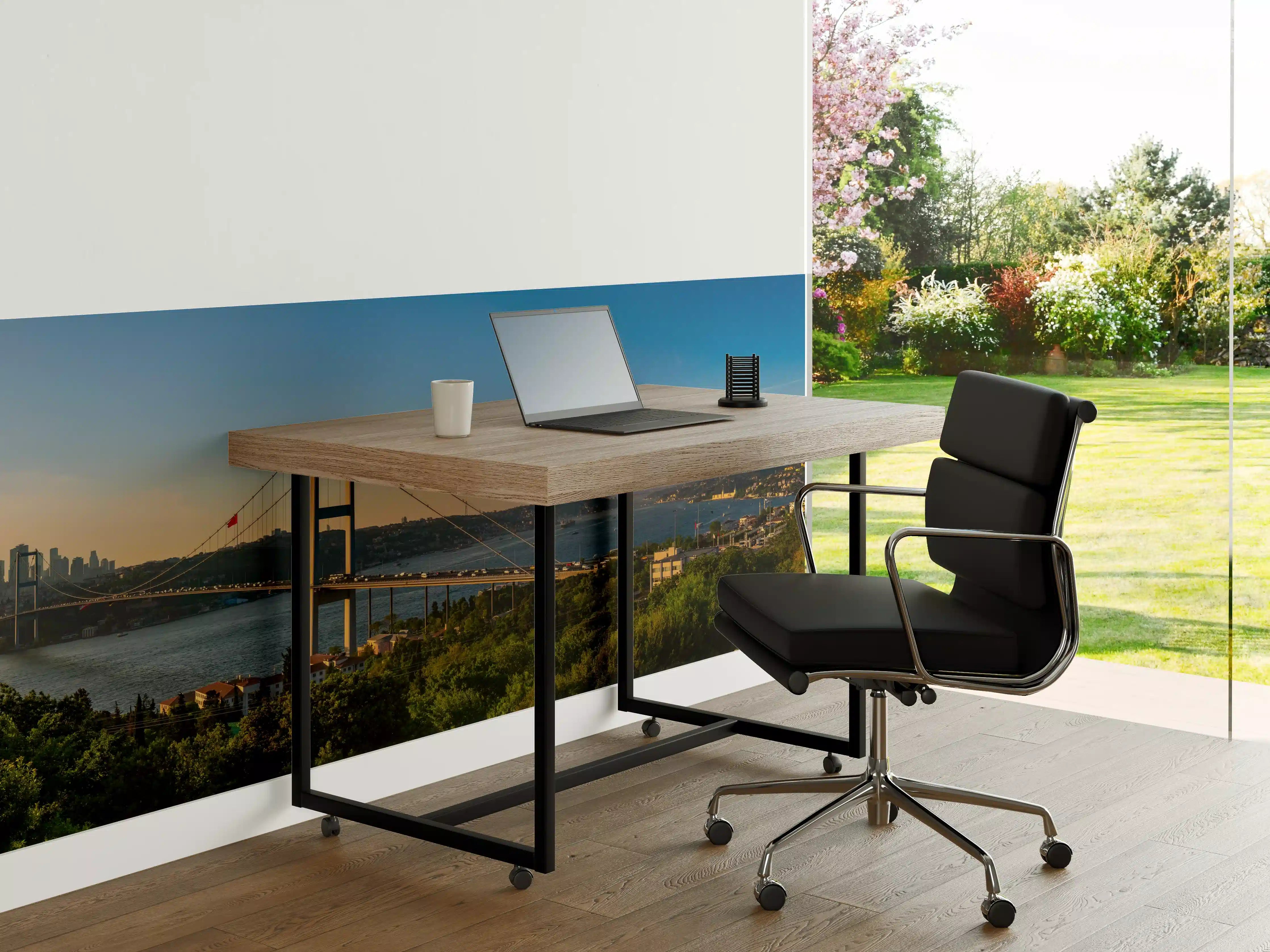 Büro Wandgestaltung - Istanbul Bosporus Skyline Blau-Grün