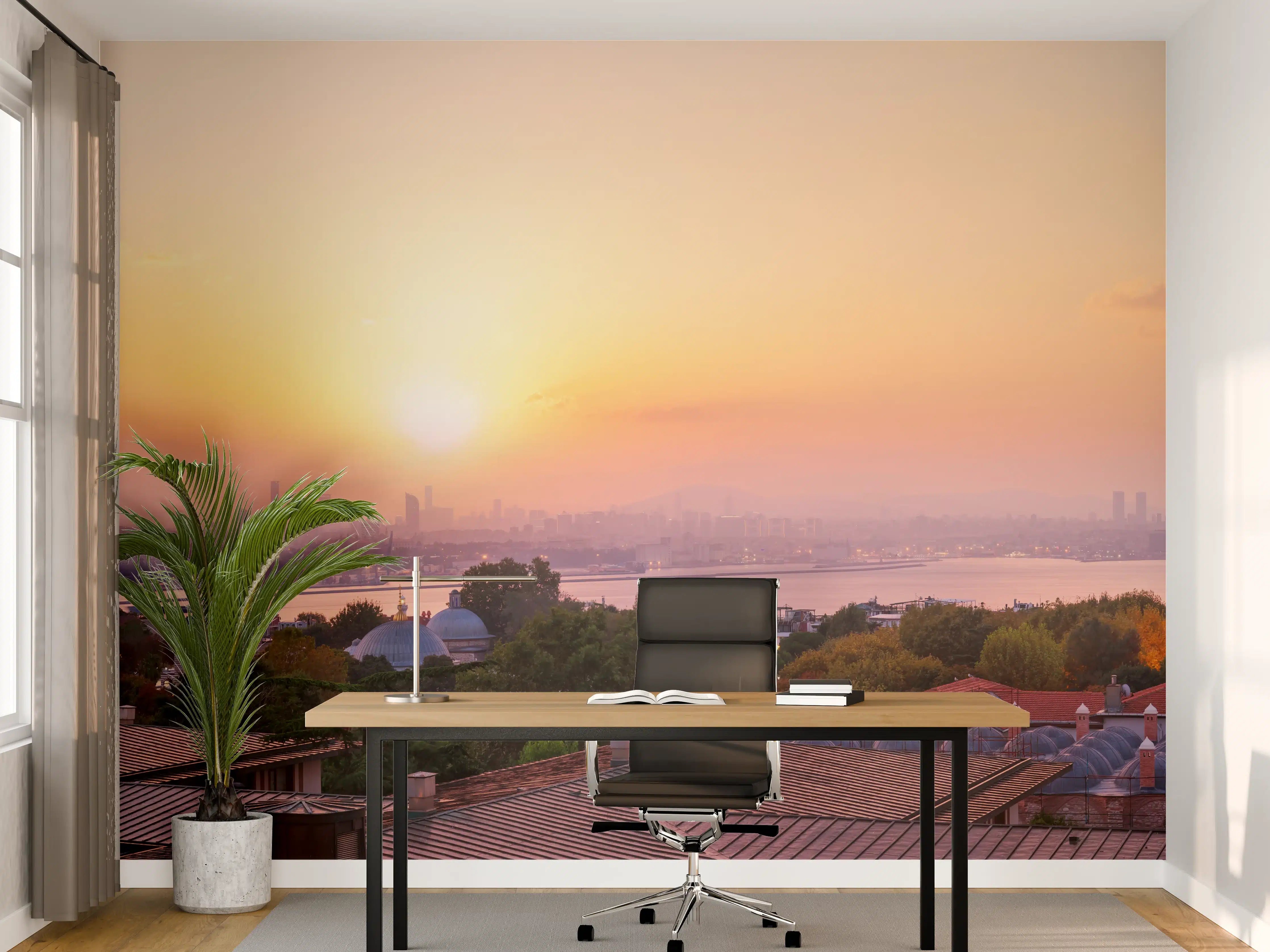 Büro Wandgestaltung - Istanbul Skyline bei Sonnenuntergang