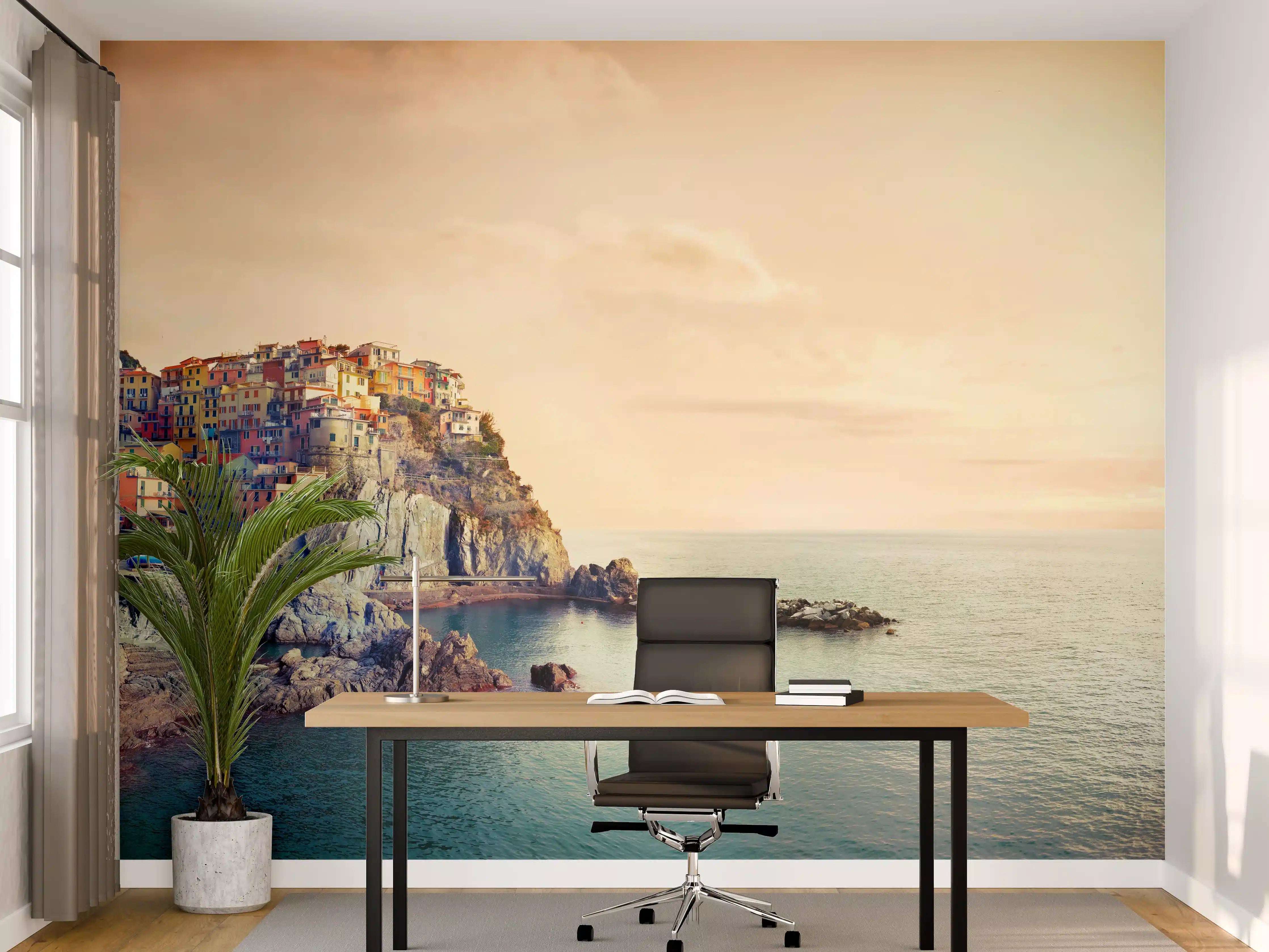 Büro Wandgestaltung - Italienische Küste Sonnenuntergang