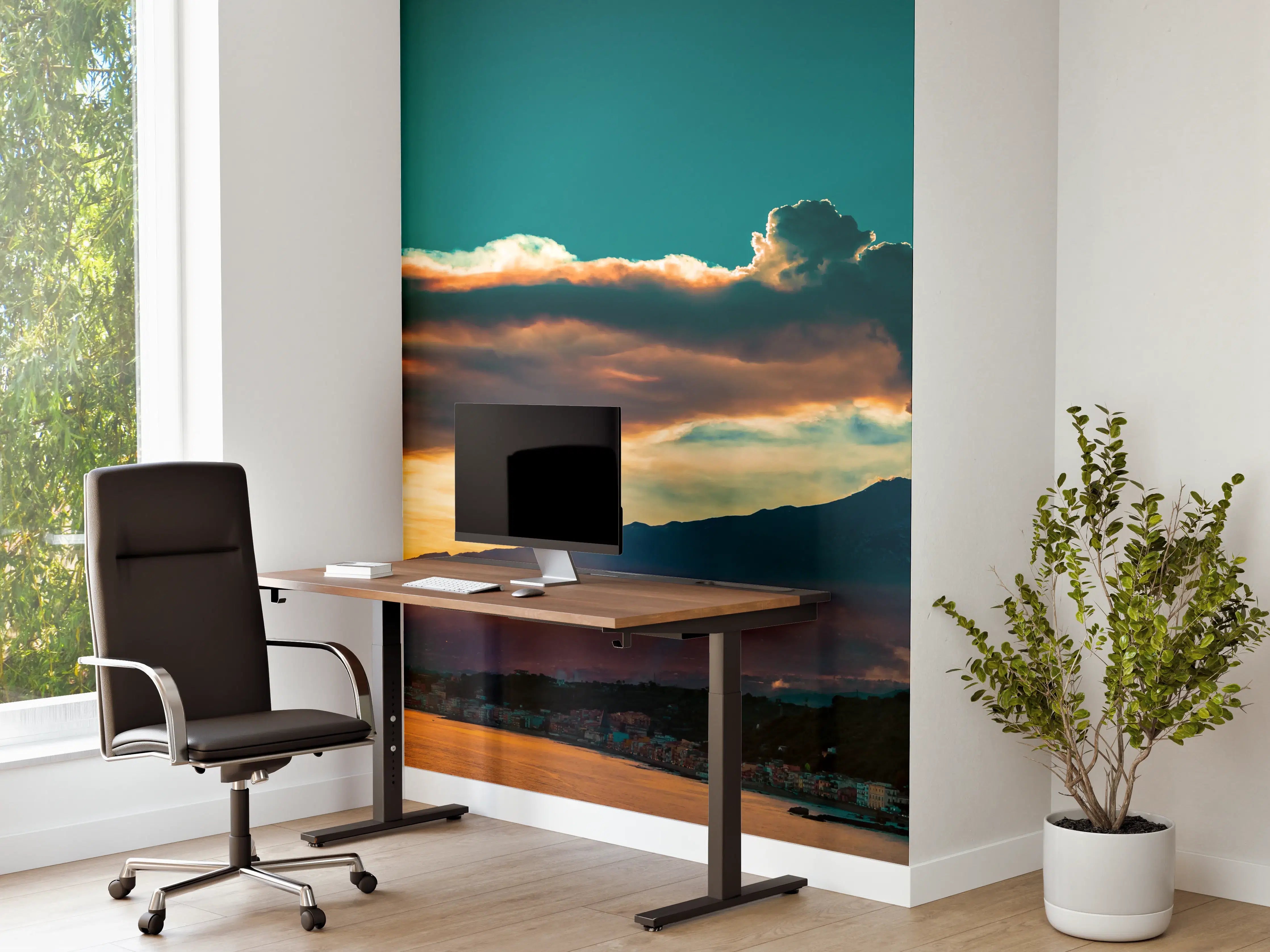 Büro Wandgestaltung - Italienische Küste mit Vulkan