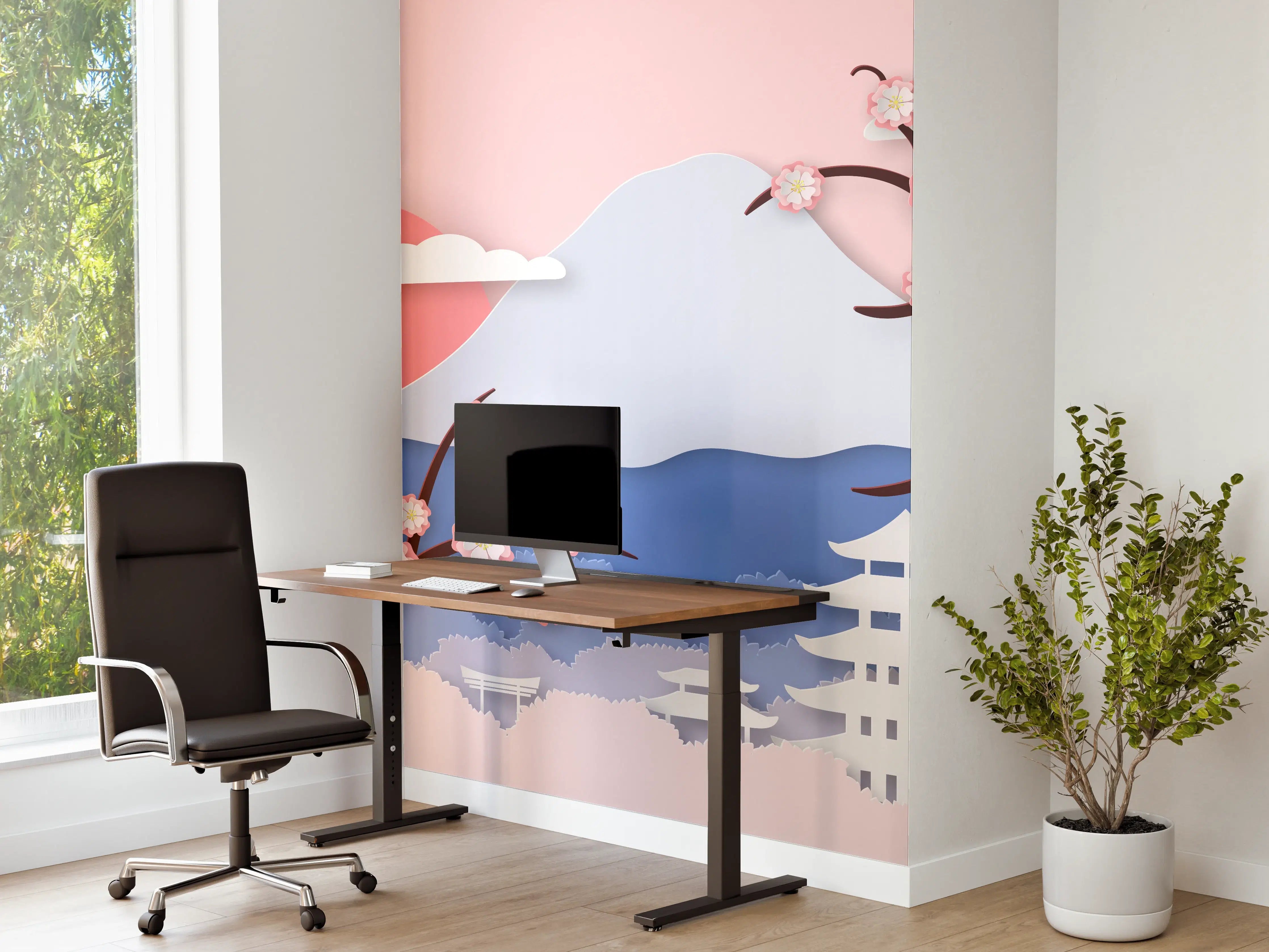 Büro Wandgestaltung - Japanischer Kirschblüten-Ansicht
