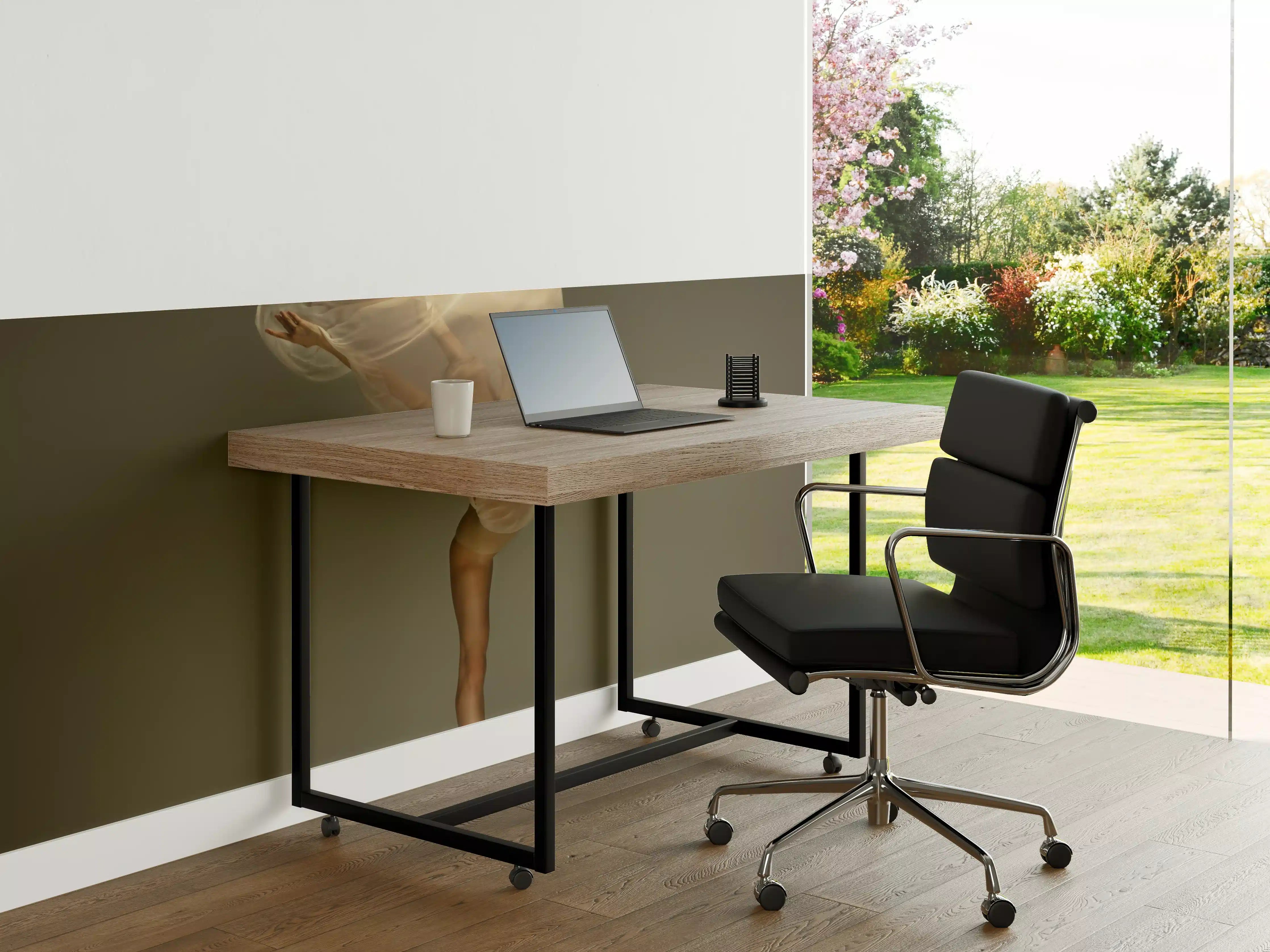 Büro Wandgestaltung - Junge Ballerina in grauem Studio