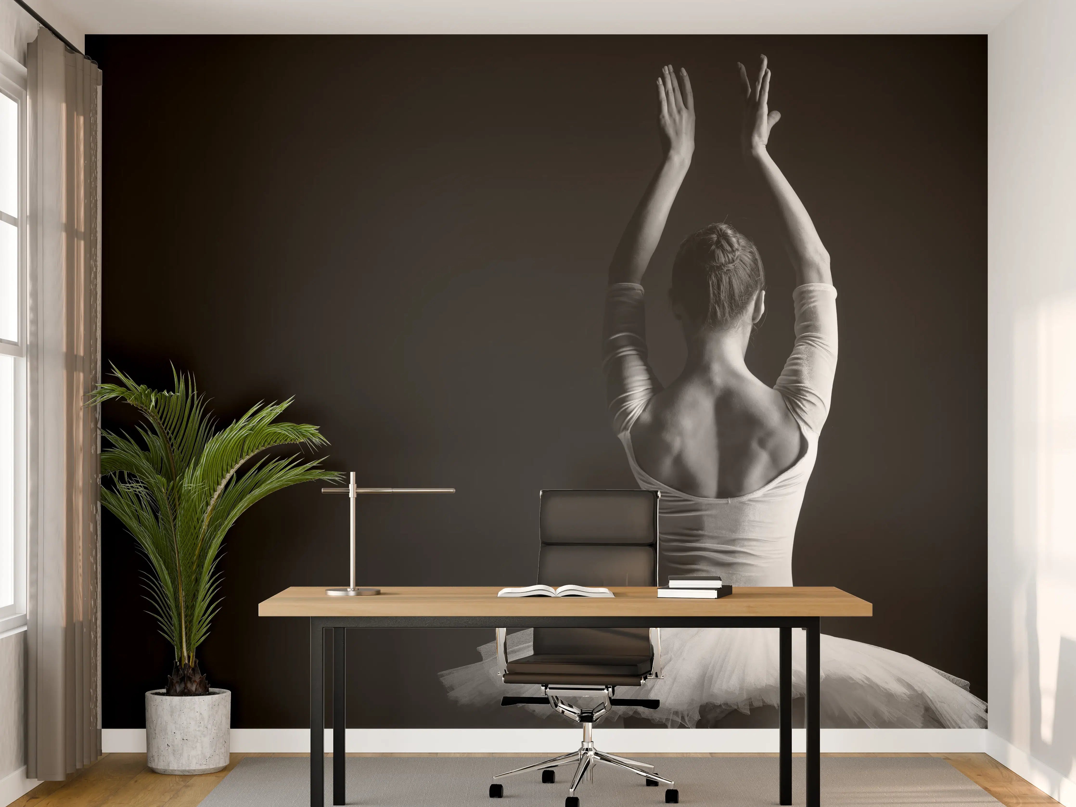 Büro Wandgestaltung - Junge posierende Ballerina
