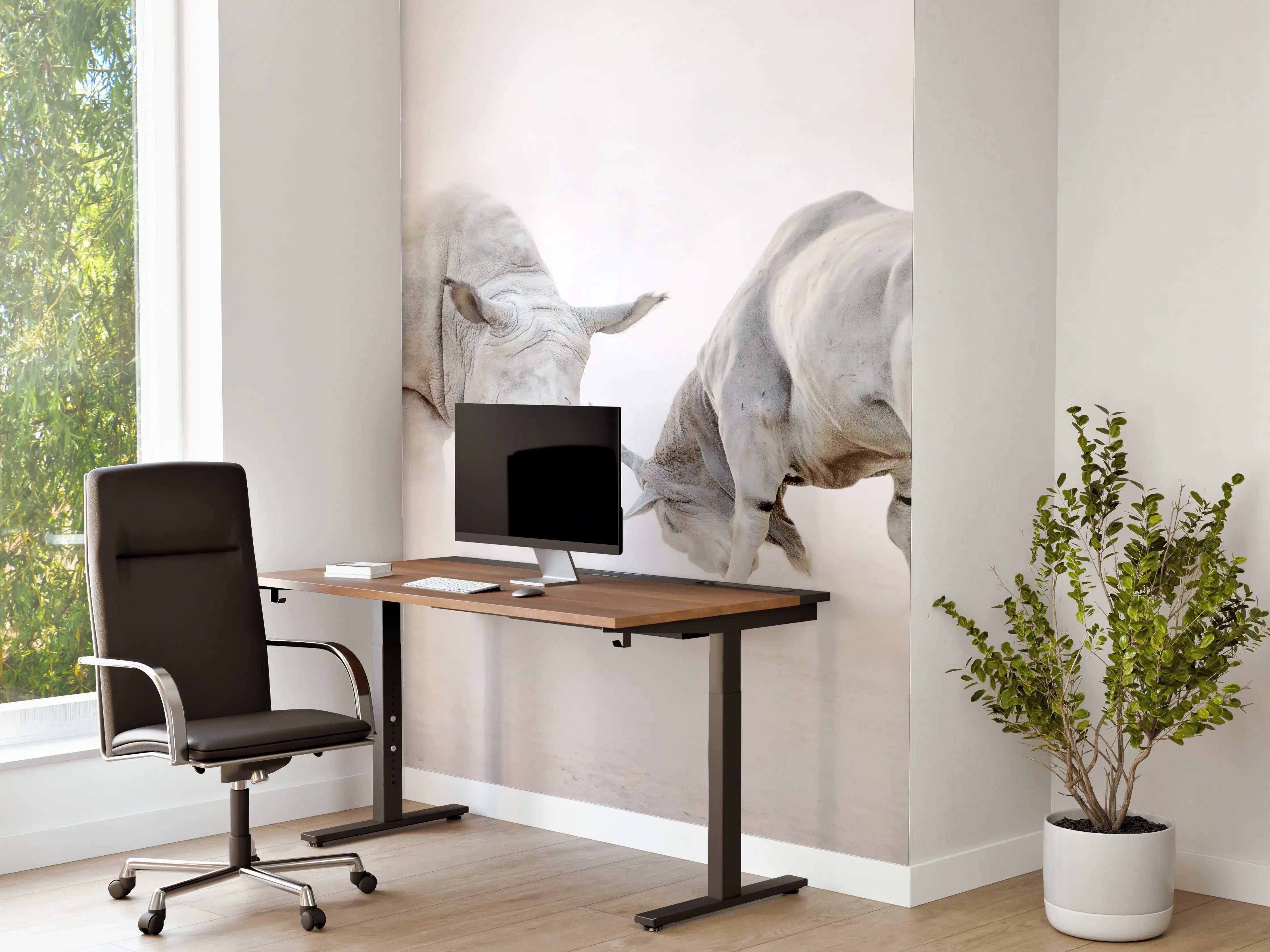 Büro Wandgestaltung - Kampf zwischen Nashorn und Oryx