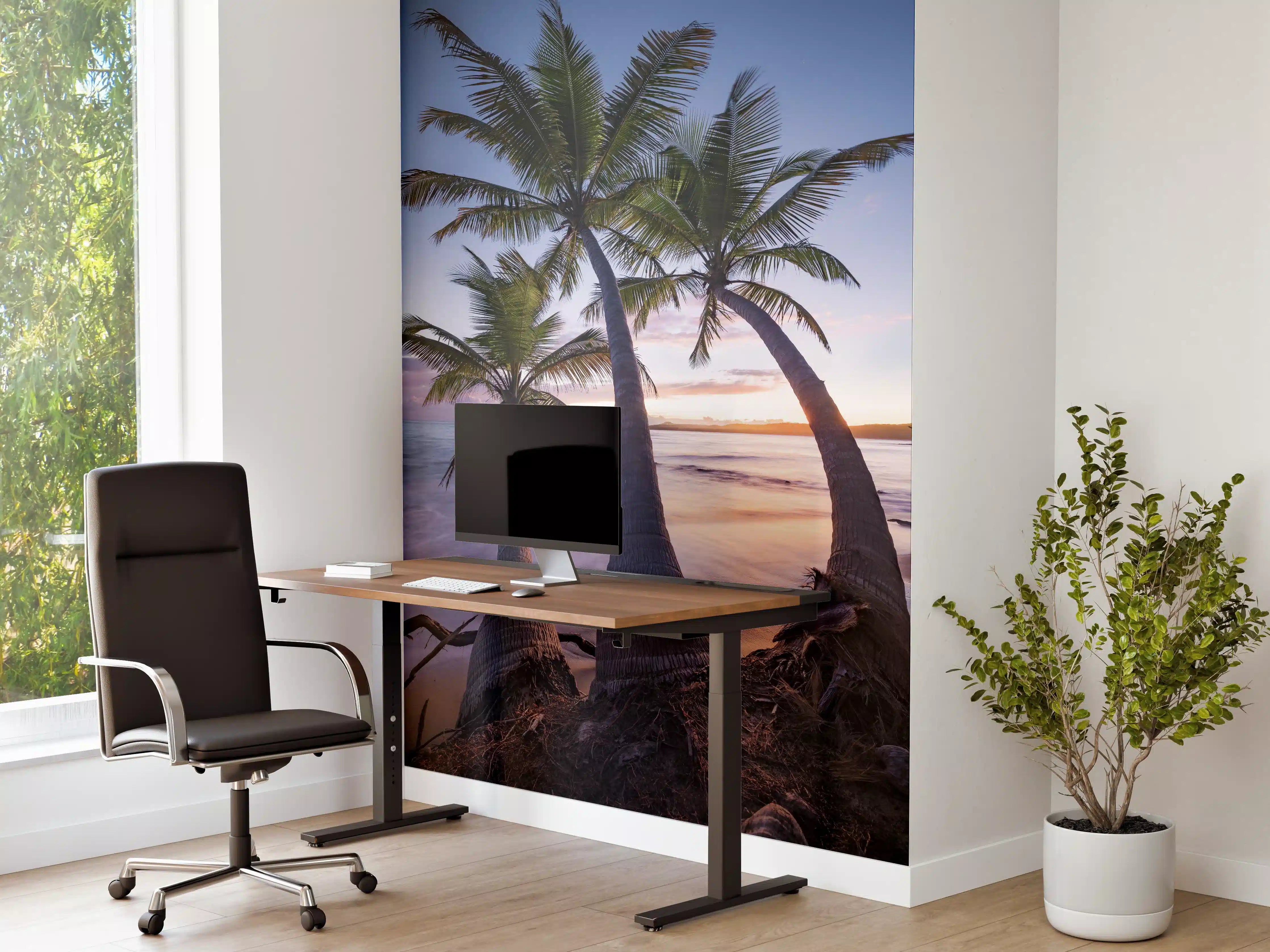 Büro Wandgestaltung - Karibischer Palmen-Sonnenuntergang