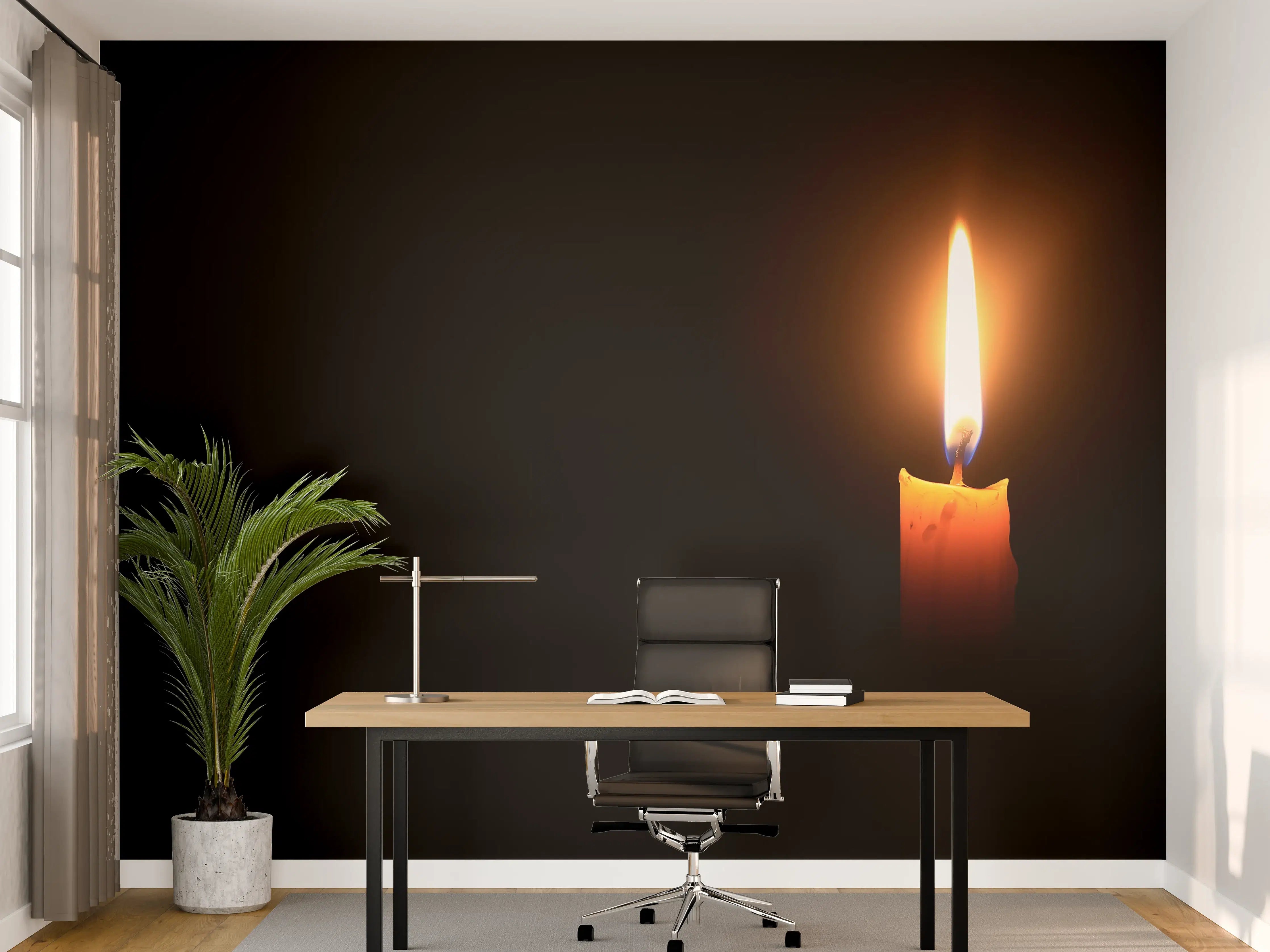 Büro Wandgestaltung - Kerzenlicht im Dunklen