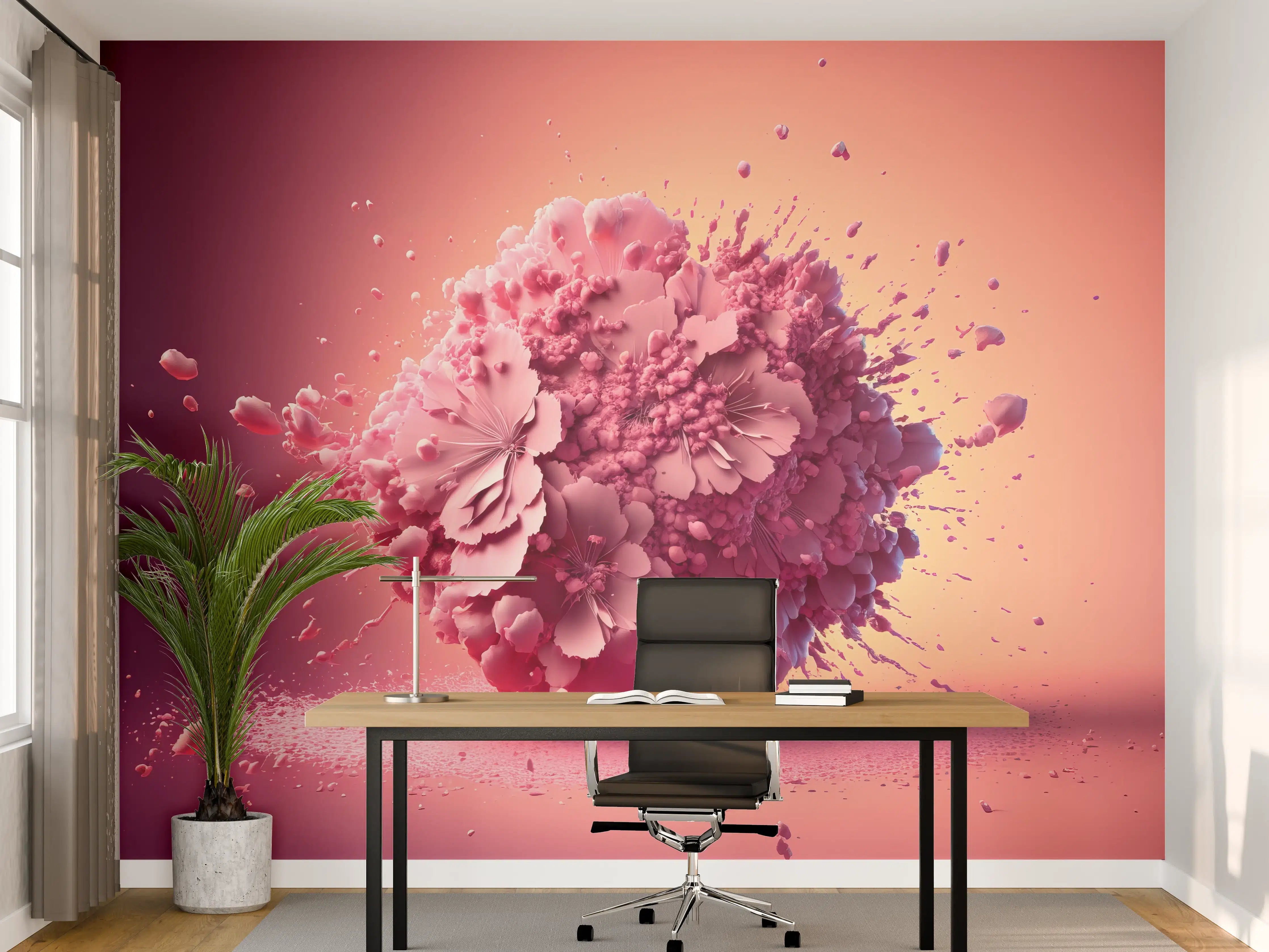 Büro Wandgestaltung - Kirschblüten Explosion Rosa