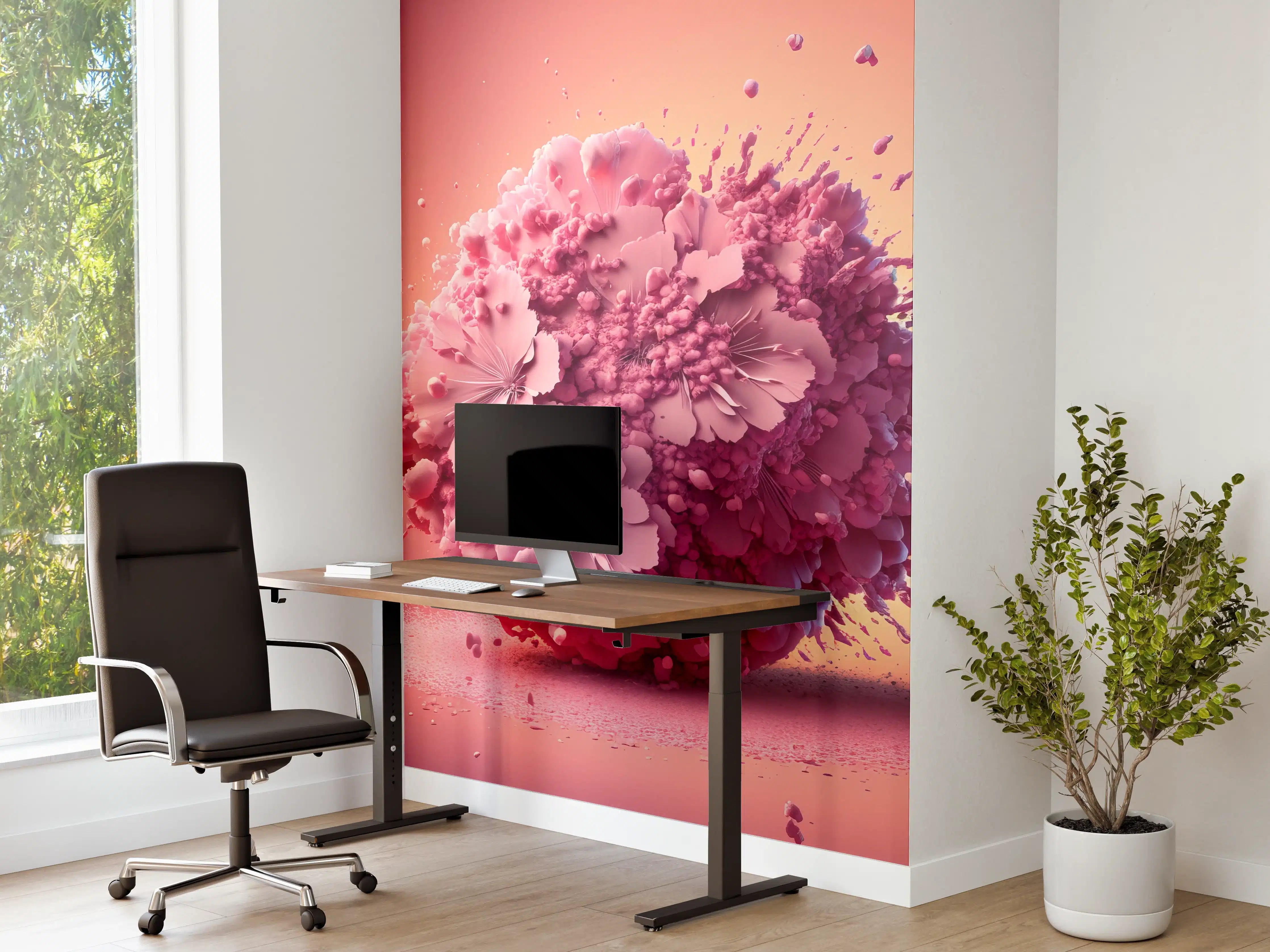 Büro Wandgestaltung - Kirschblüten Explosion Rosa