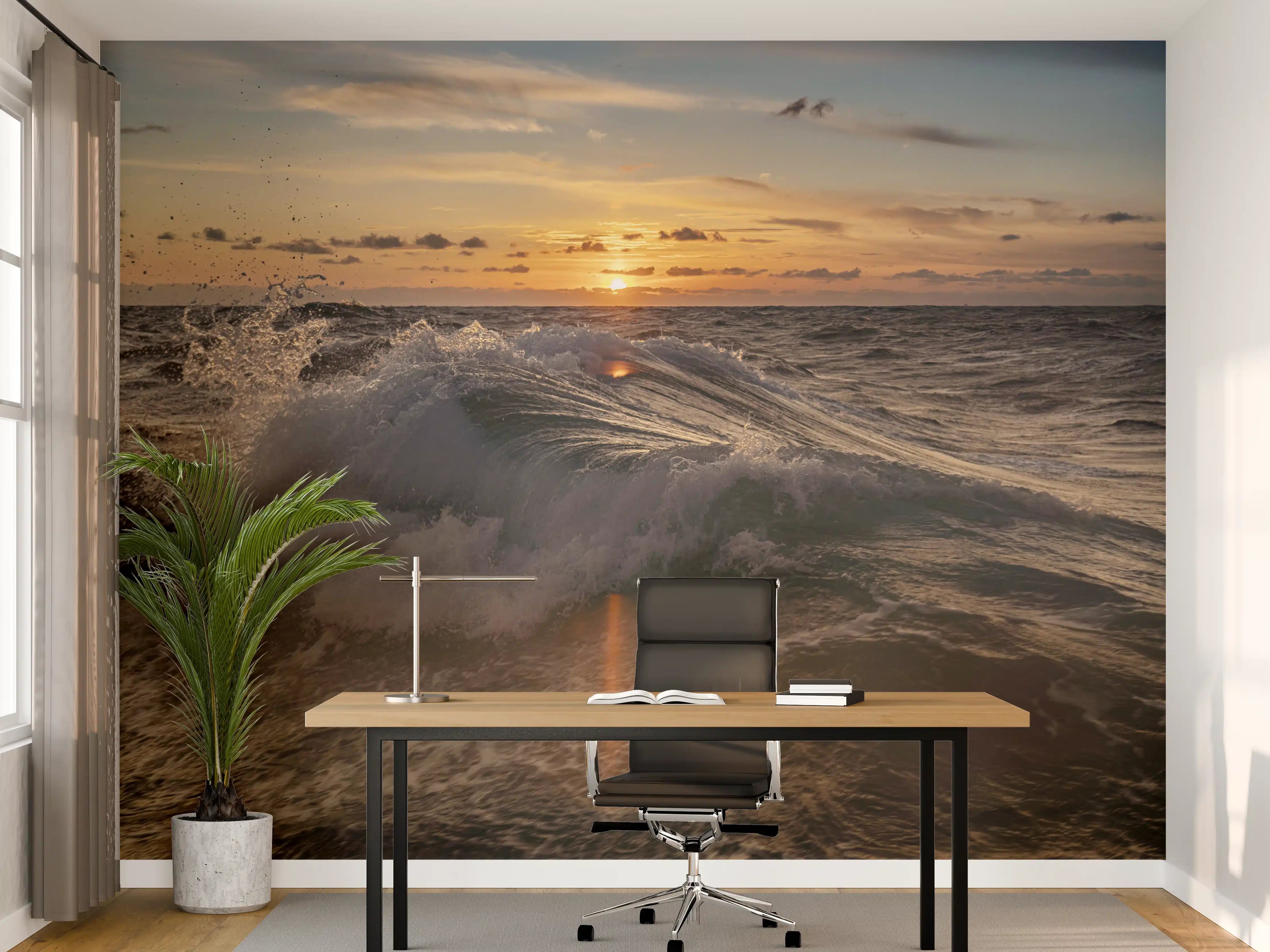 Büro Wandgestaltung - Kleine Windwelle bei Sonnenuntergang