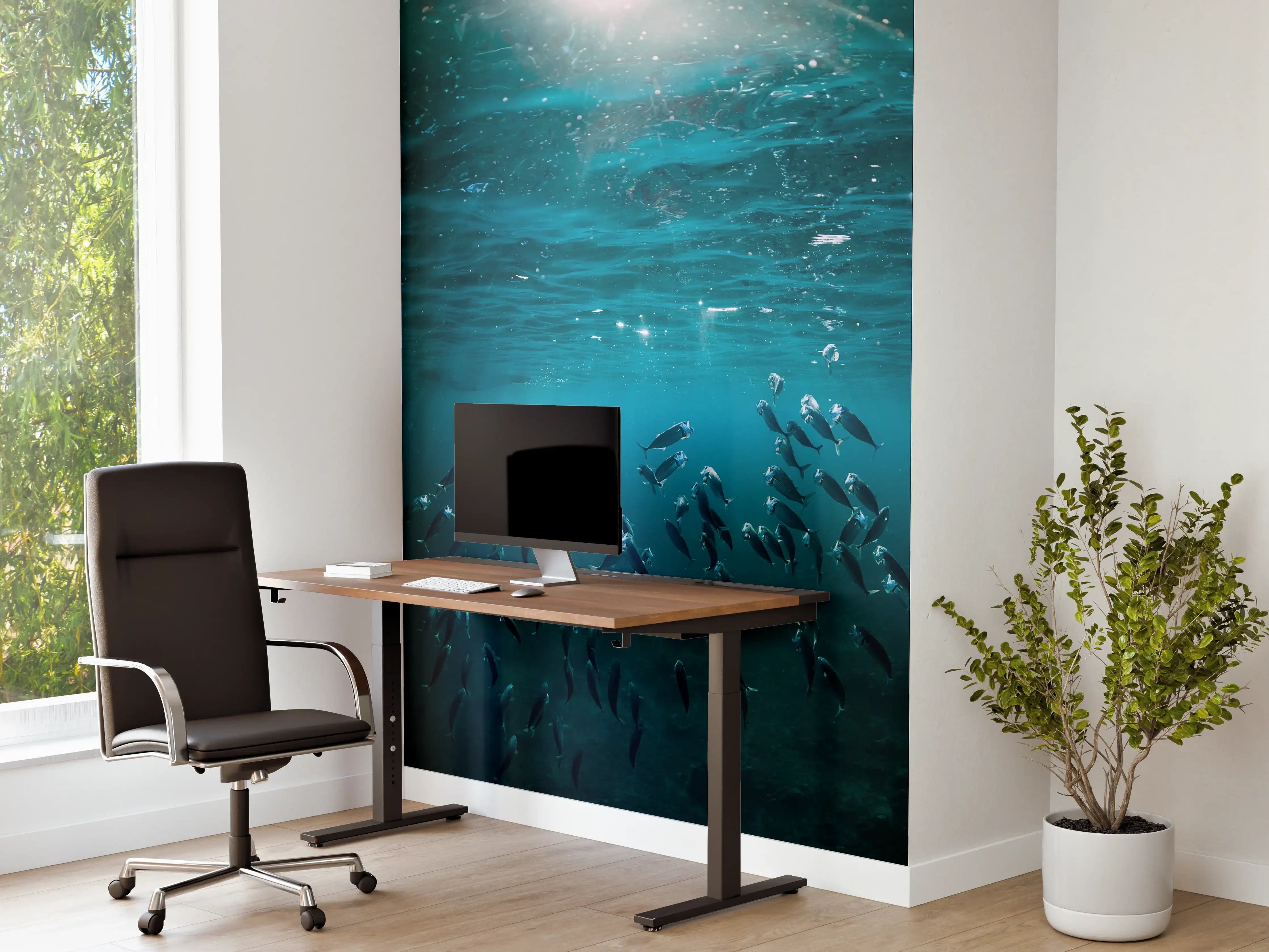 Büro Wandgestaltung - Kleiner Fischschwarm Unterwasser