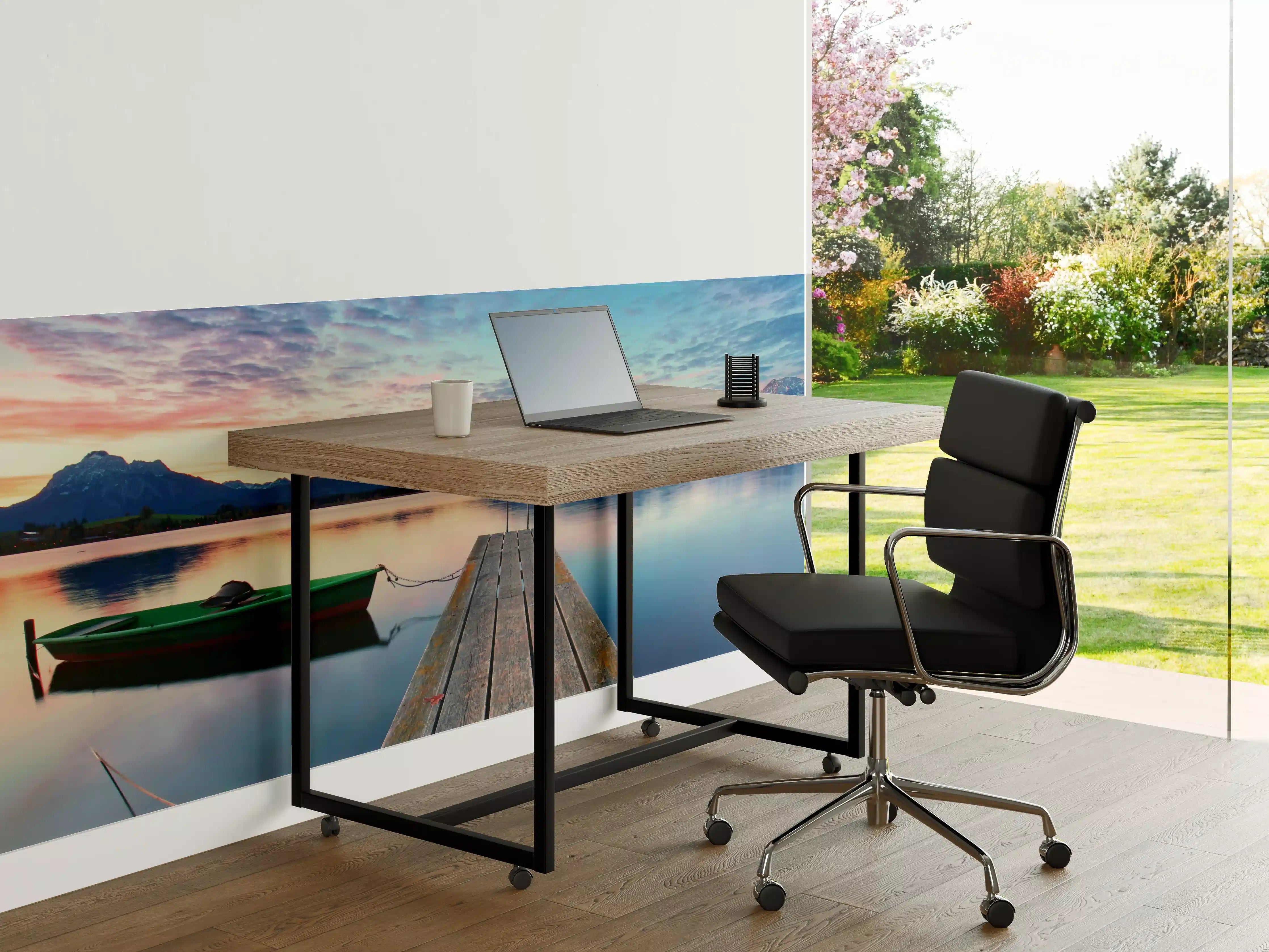Büro Wandgestaltung - Kleines Boot am Bergsee