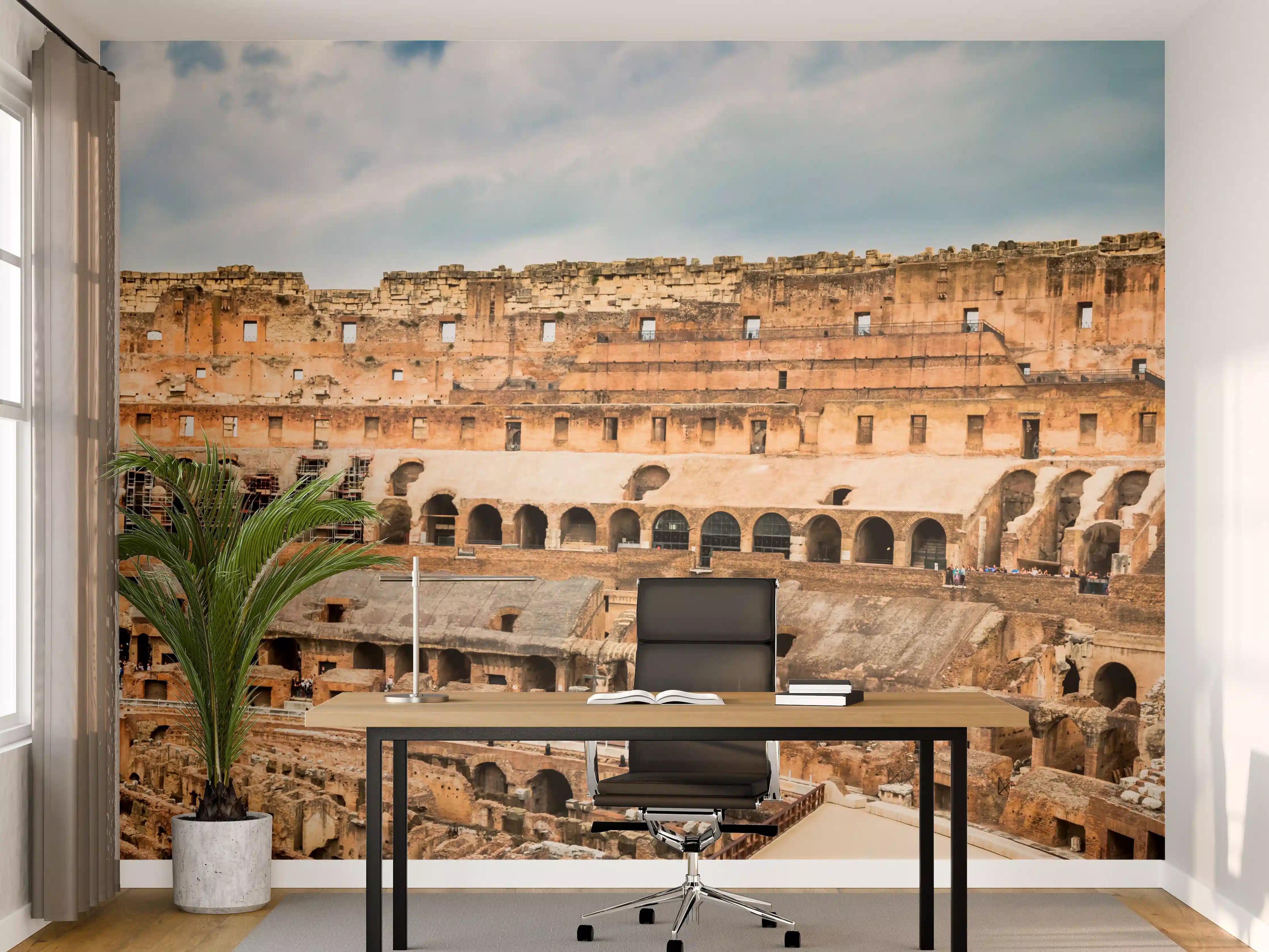 Büro Wandgestaltung - Kolosseum Panorama in Beige
