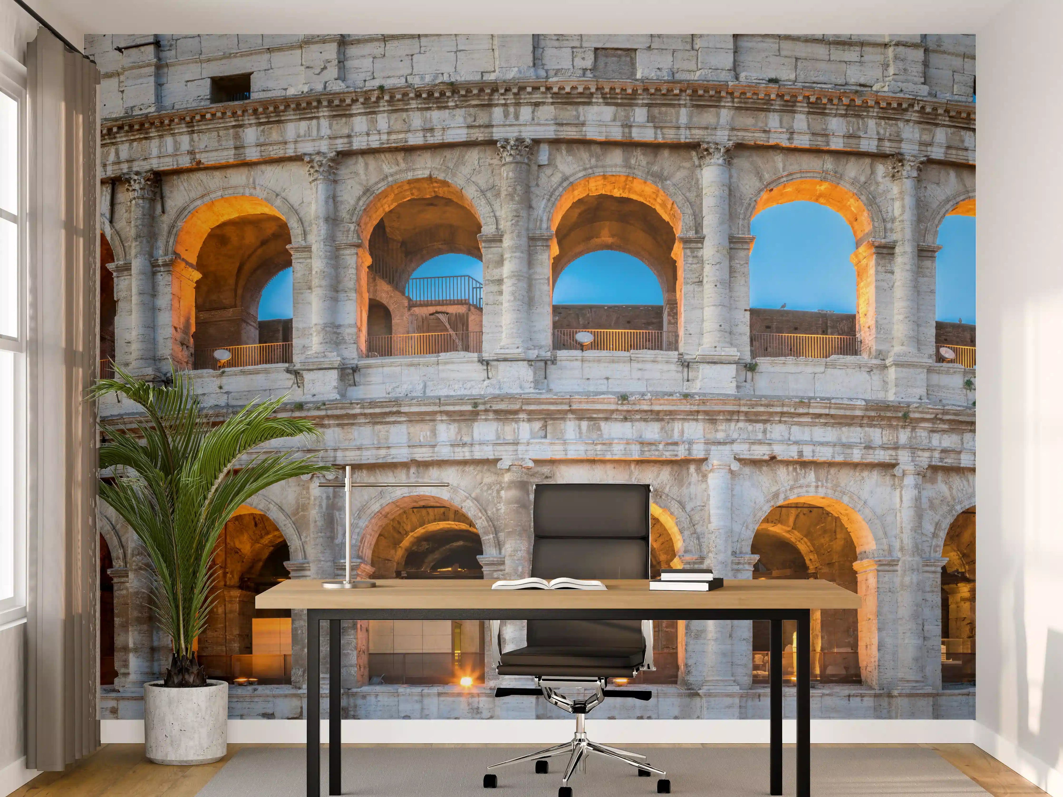 Büro Wandgestaltung - Kolosseum Rom Abendlicht
