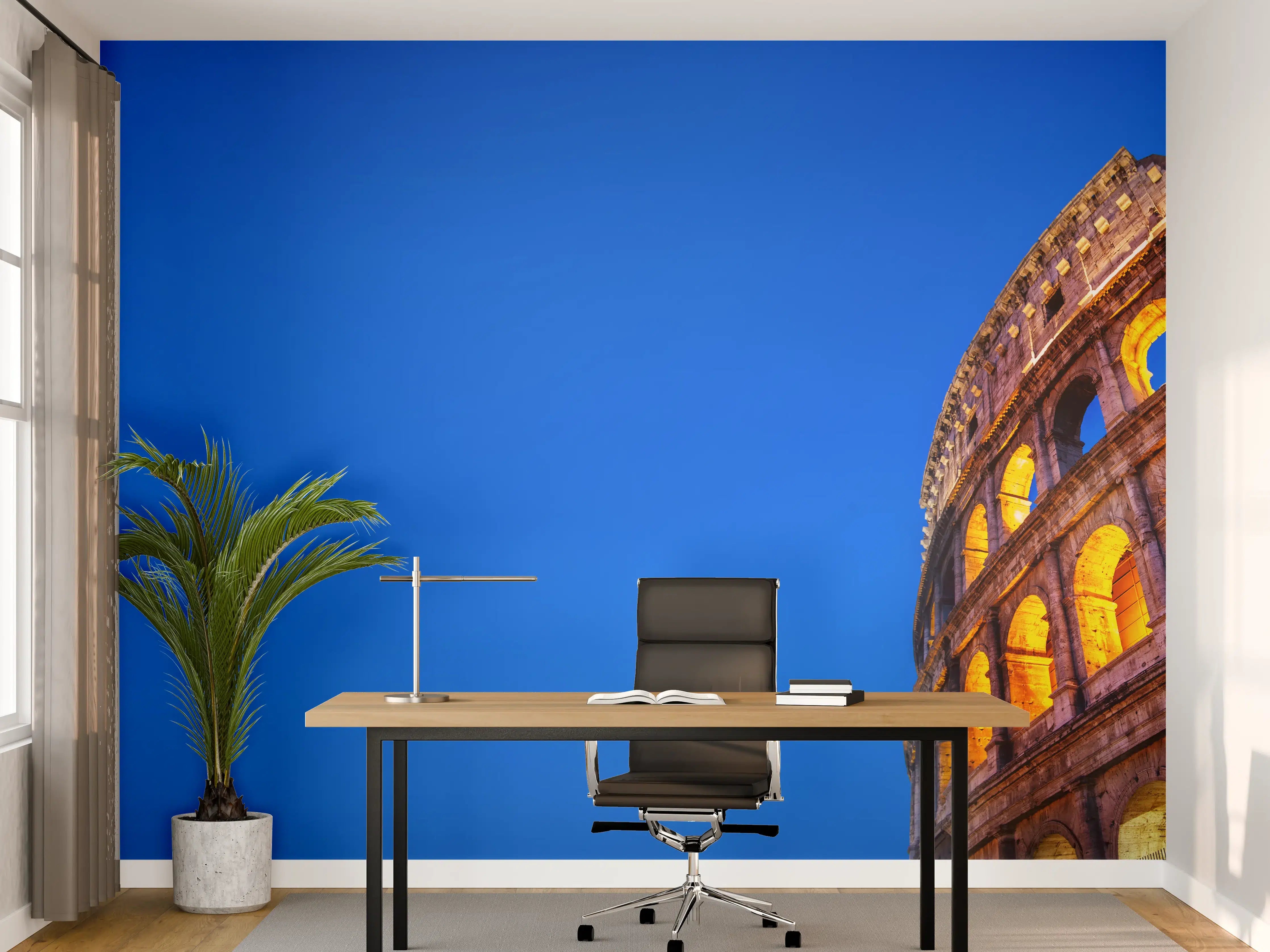 Büro Wandgestaltung - Kolosseum bei Nacht Blau-Orange