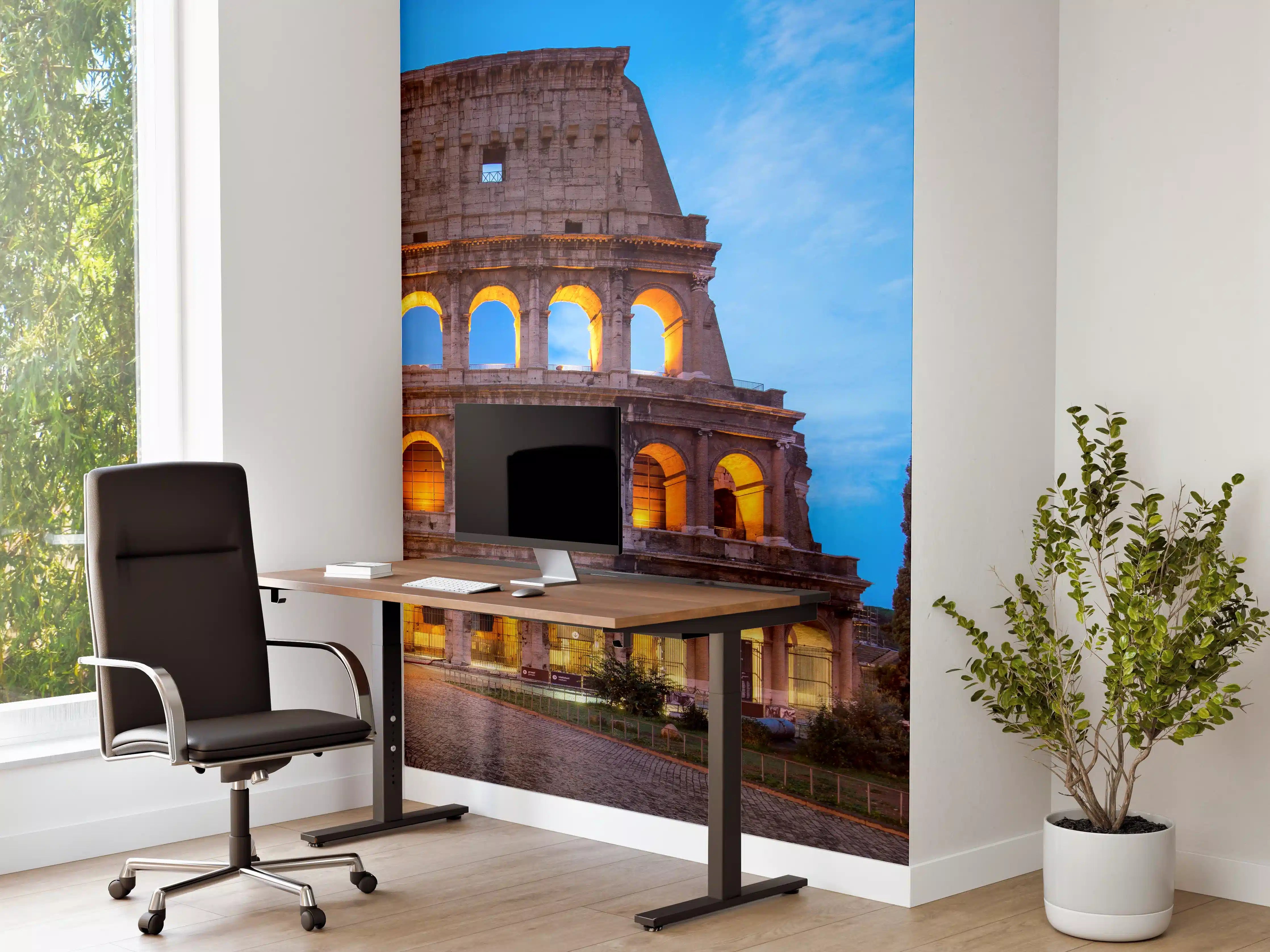 Büro Wandgestaltung - Kolosseum in Rom Panorama bei Nacht