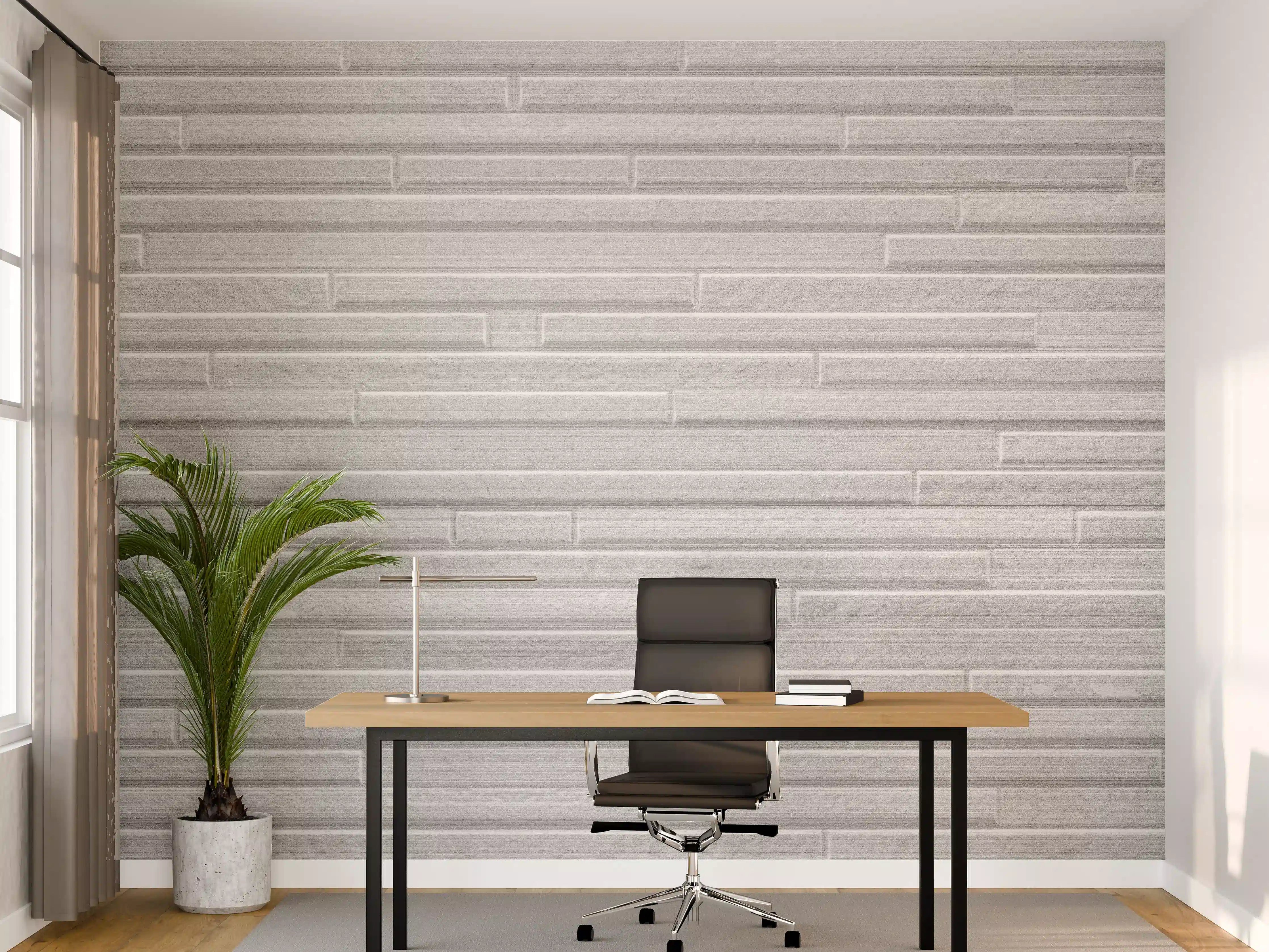 Büro Wandgestaltung - Konstruktion der modernen weißen Steinwand