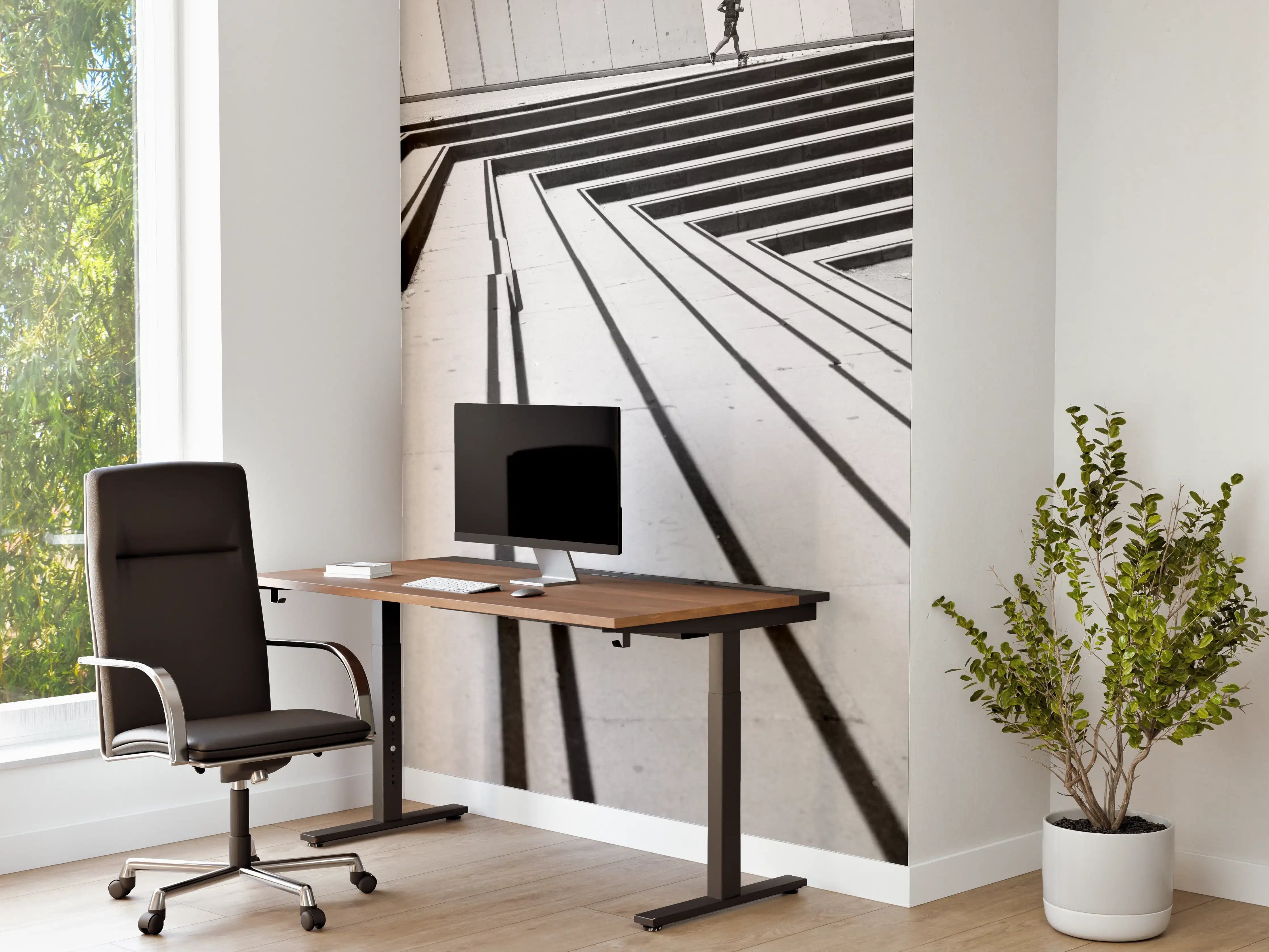 Büro Wandgestaltung - Kontrastreicher Läufer Schwarzweiß