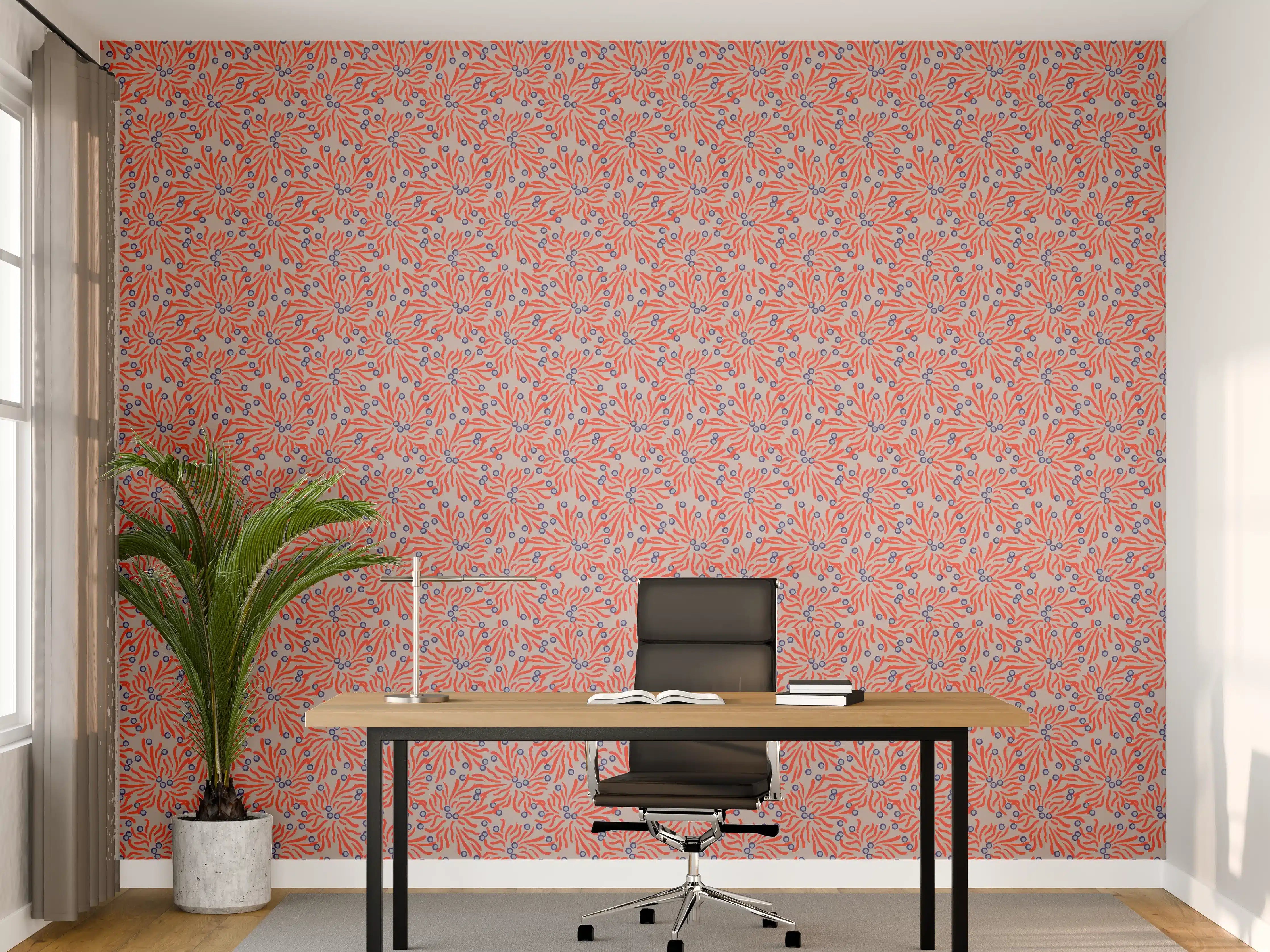 Büro Wandgestaltung - Korallen-Abstrakt Korallenrosa