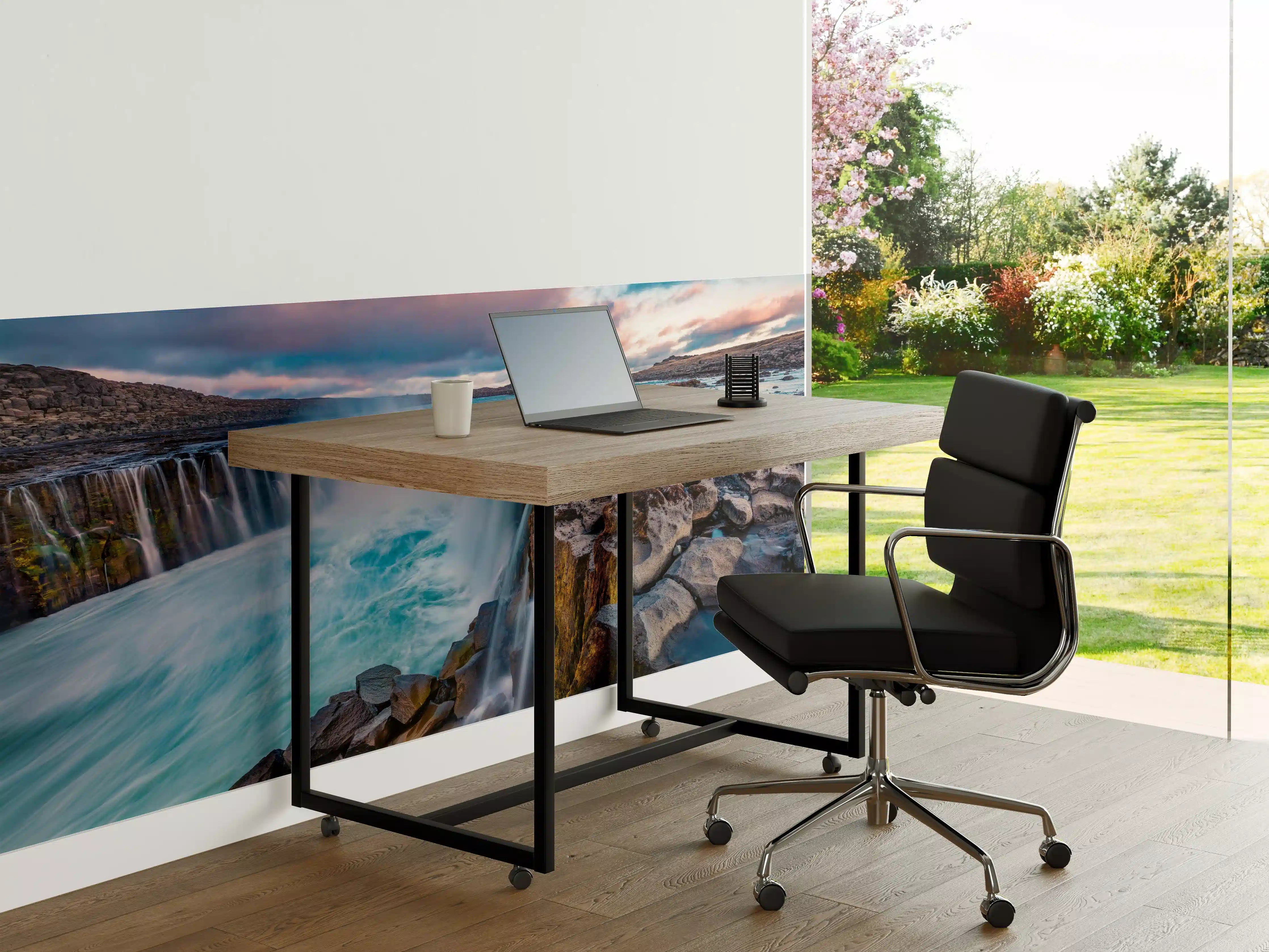 Büro Wandgestaltung - Kraftvolle Sommeransicht des Selfoss-Wasserfalls